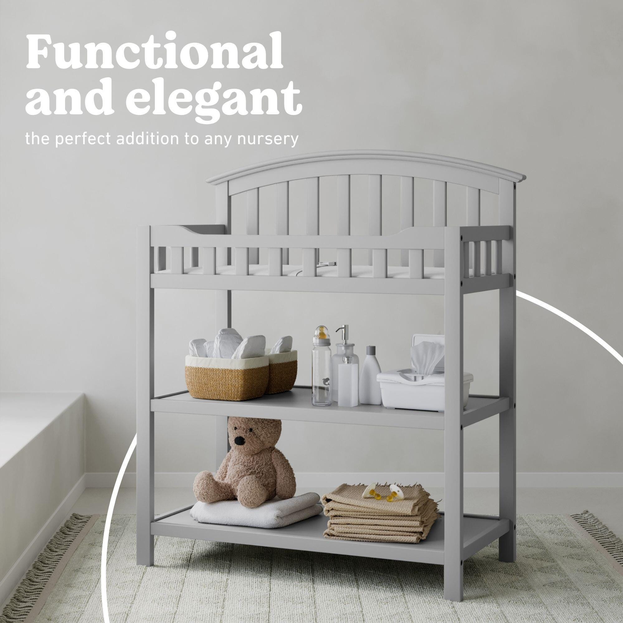 Graco Changing Table, Pebble Gray, large