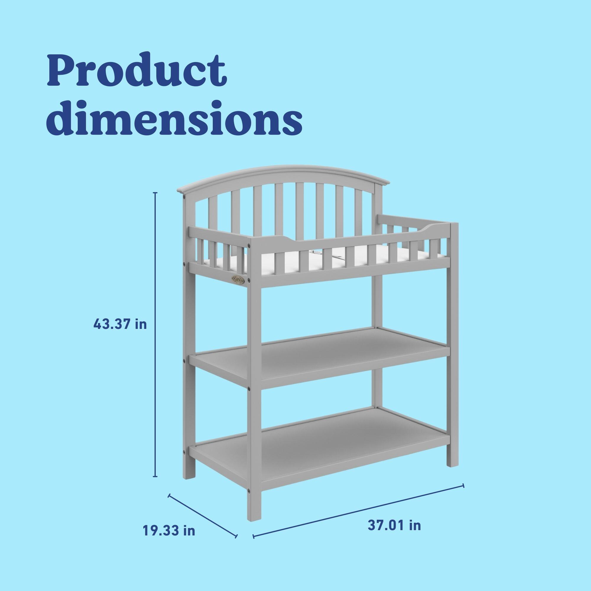 Graco Changing Table, Pebble Gray, large