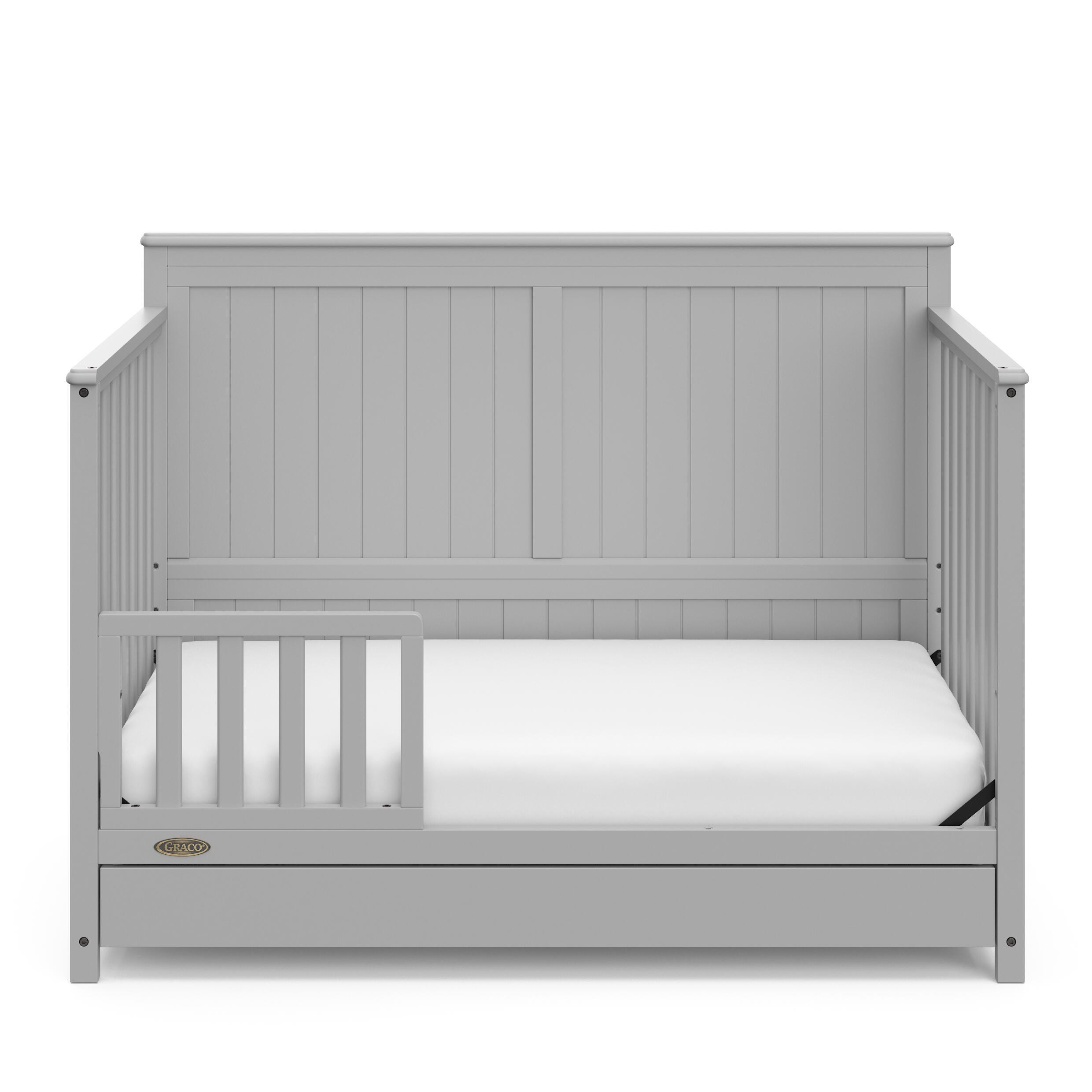 Graco Hadley 5-in-1 Convertible Crib with Drawer, Pebble Gray, large