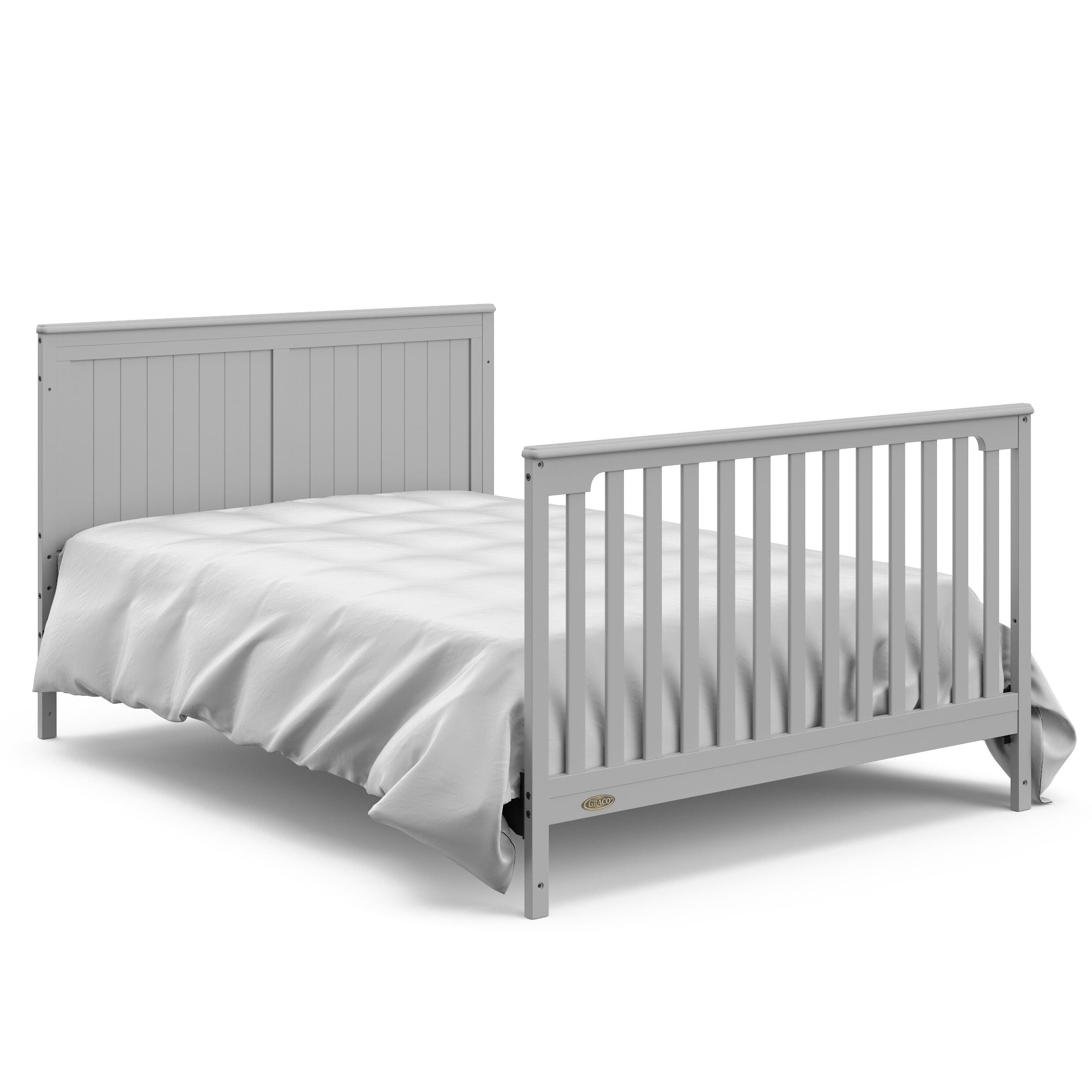 Graco Hadley 5-in-1 Convertible Crib with Drawer, Pebble Gray, large
