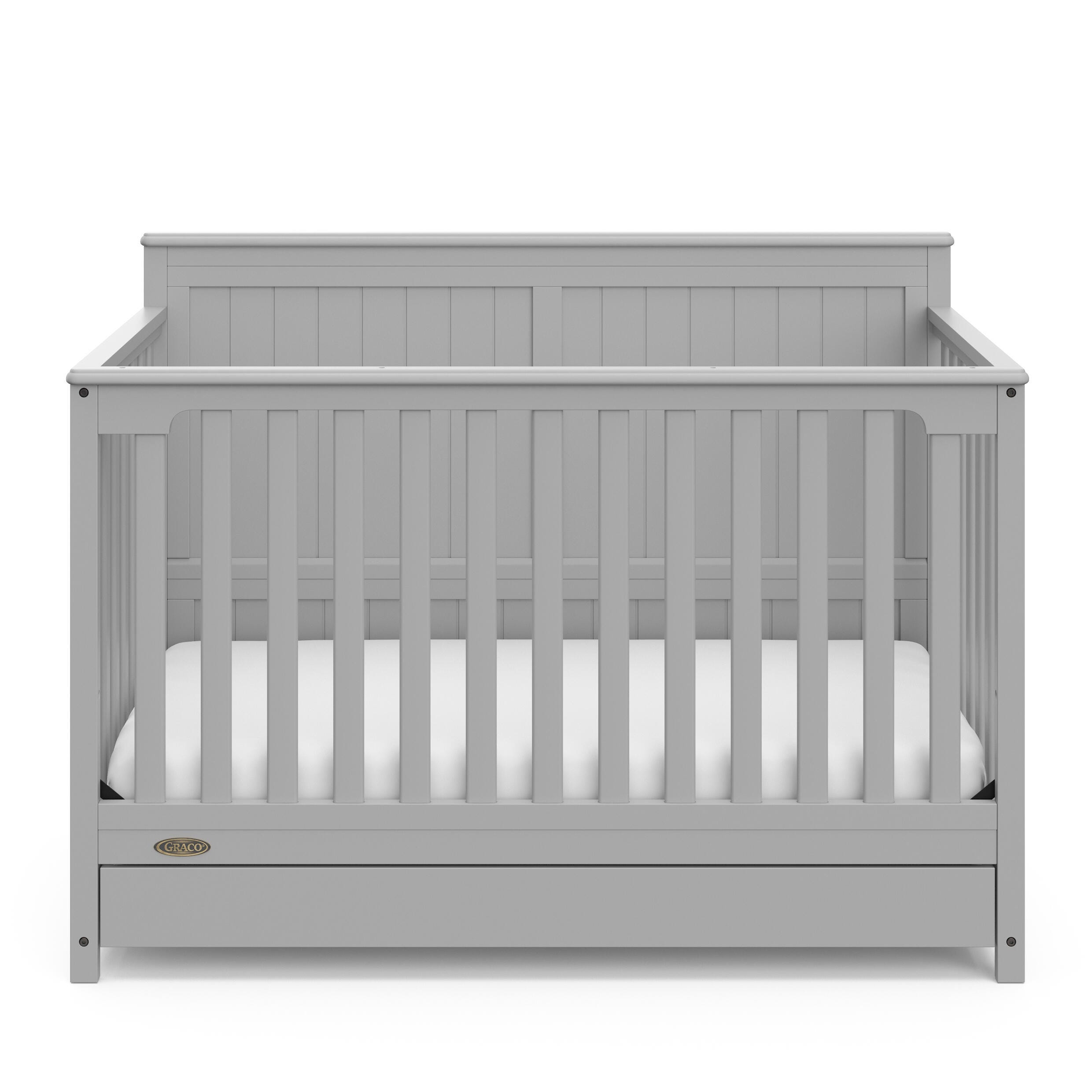 Graco Hadley 5-in-1 Convertible Crib with Drawer, Pebble Gray, large