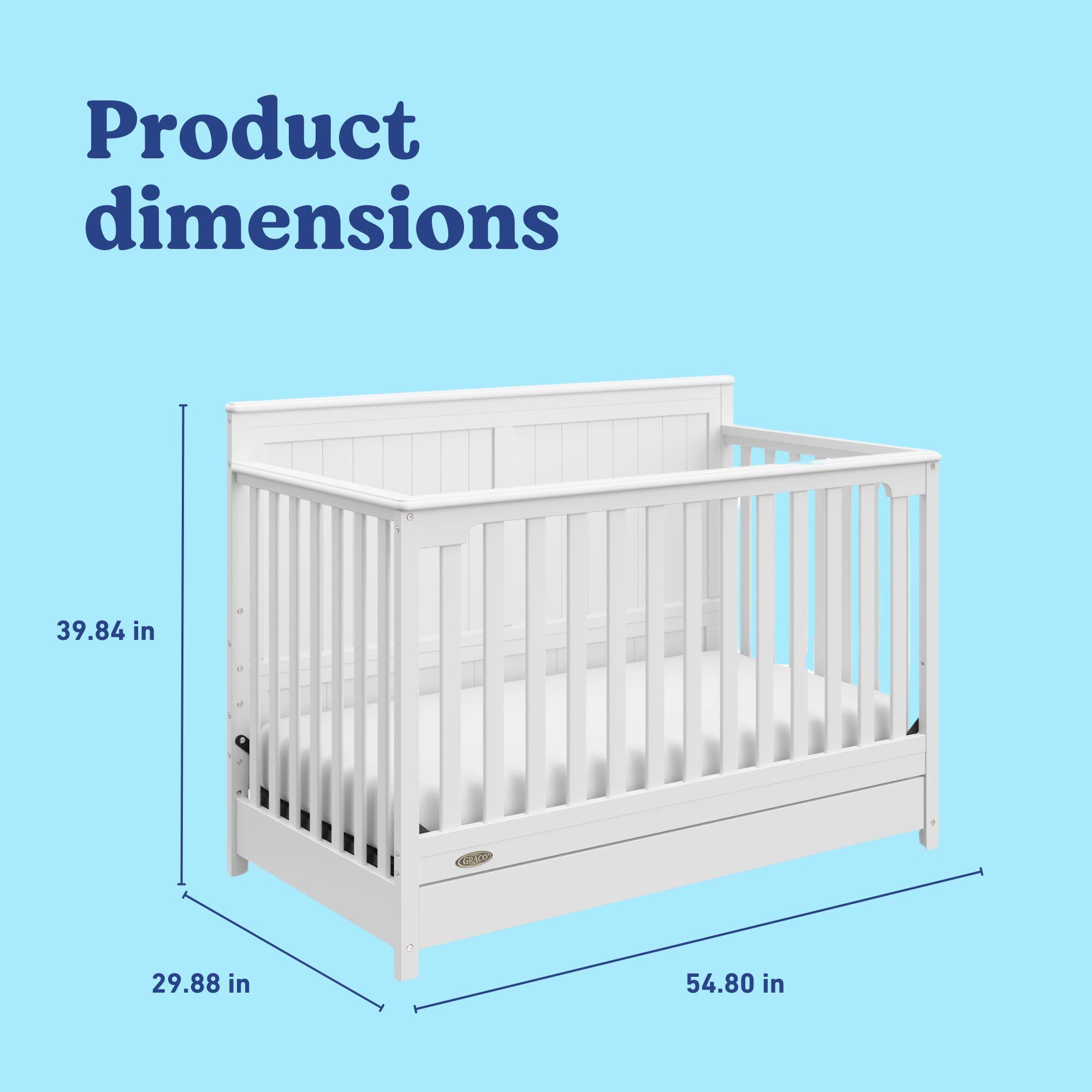 Graco Hadley 5-in-1 Convertible Crib with Drawer, White, large