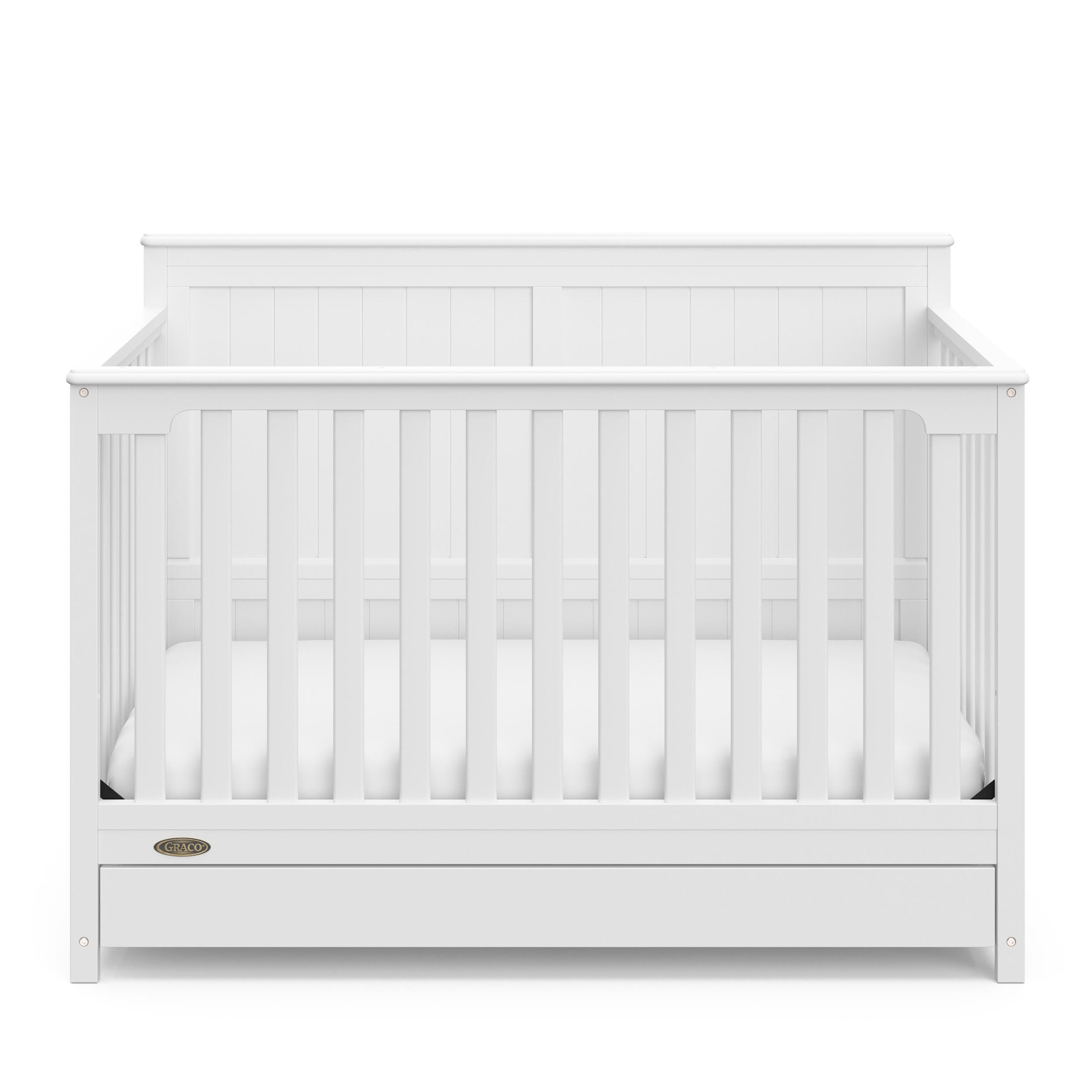Graco Hadley 5-in-1 Convertible Crib with Drawer, White, large