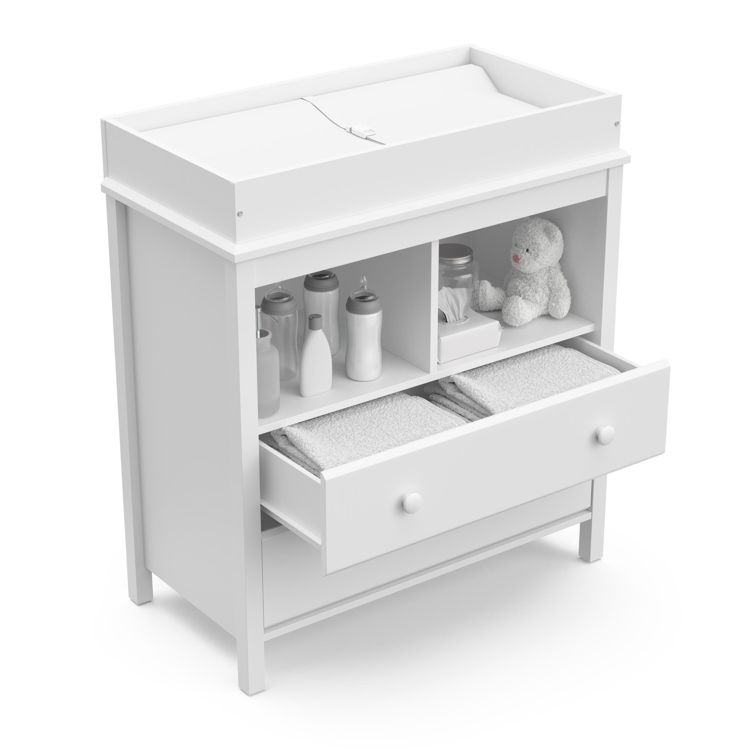 Storkcraft Alpine 2-Drawer Changing Chest, White, large