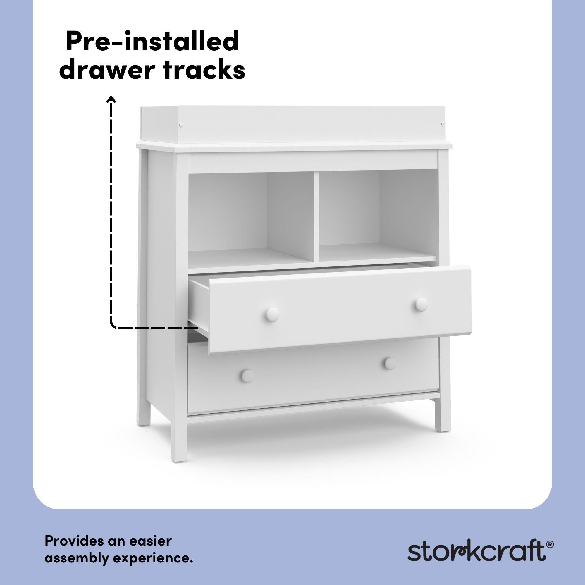 Storkcraft Alpine 2-Drawer Changing Chest, White, large