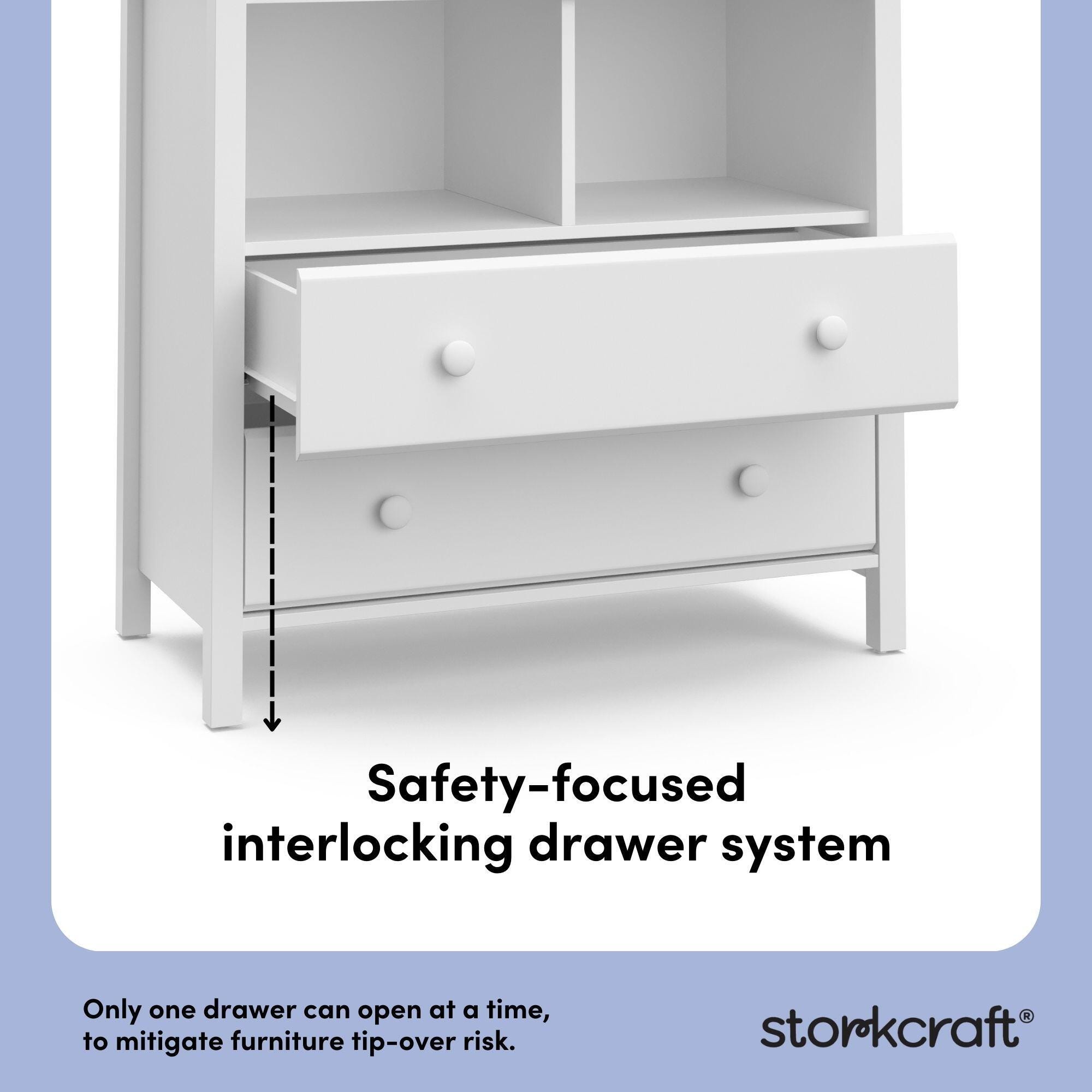 Storkcraft Alpine 2-Drawer Changing Chest, White, large