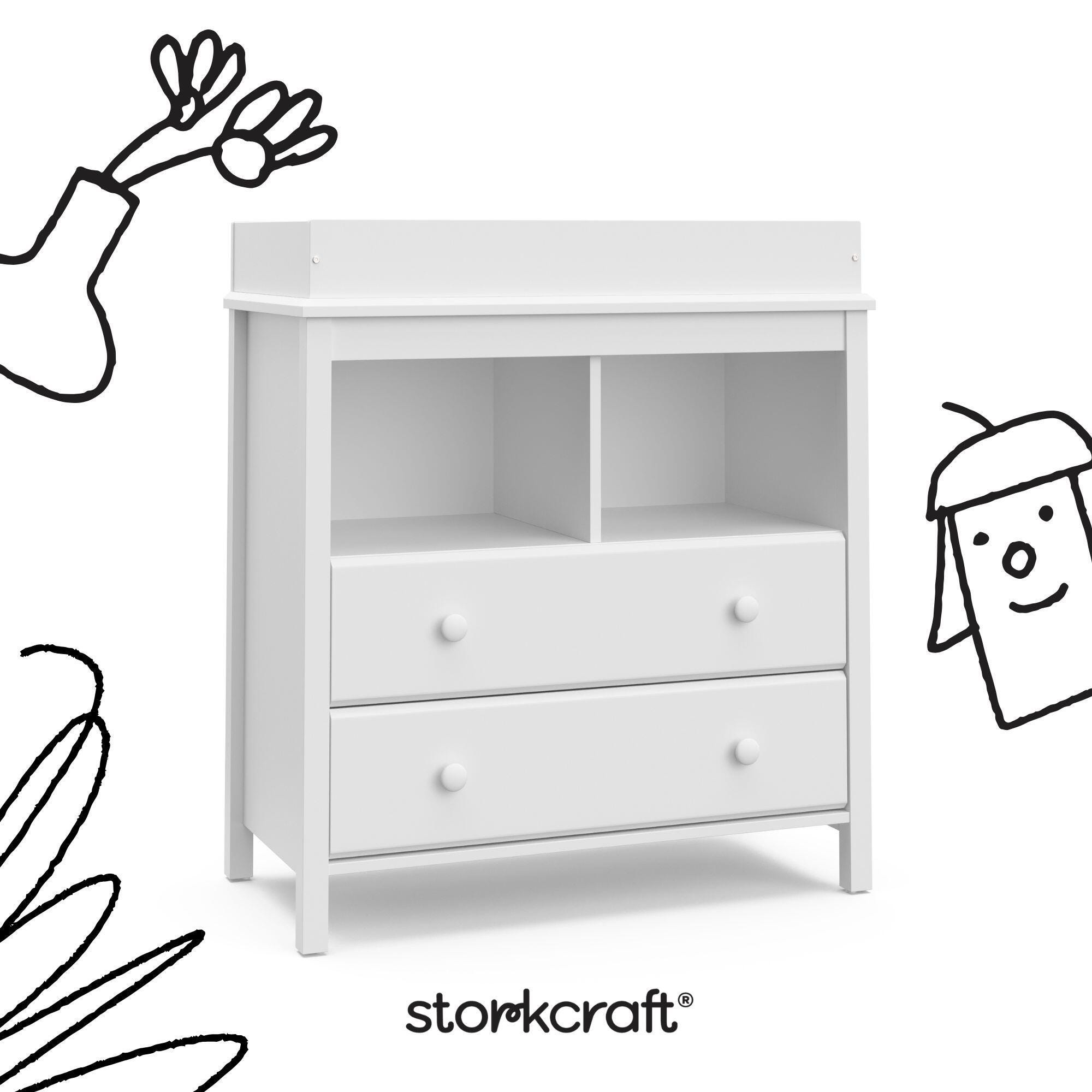 Storkcraft Alpine 2-Drawer Changing Chest, White, large