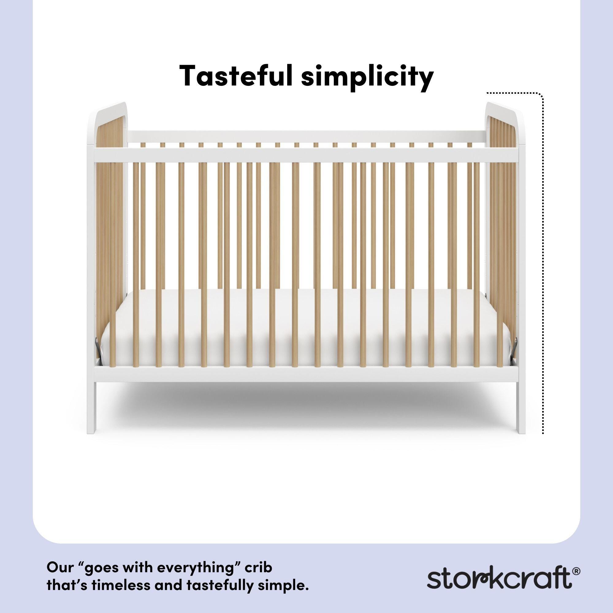 Storkcraft Pasadena 3-in-1 Convertible Crib, White/Driftwood, large