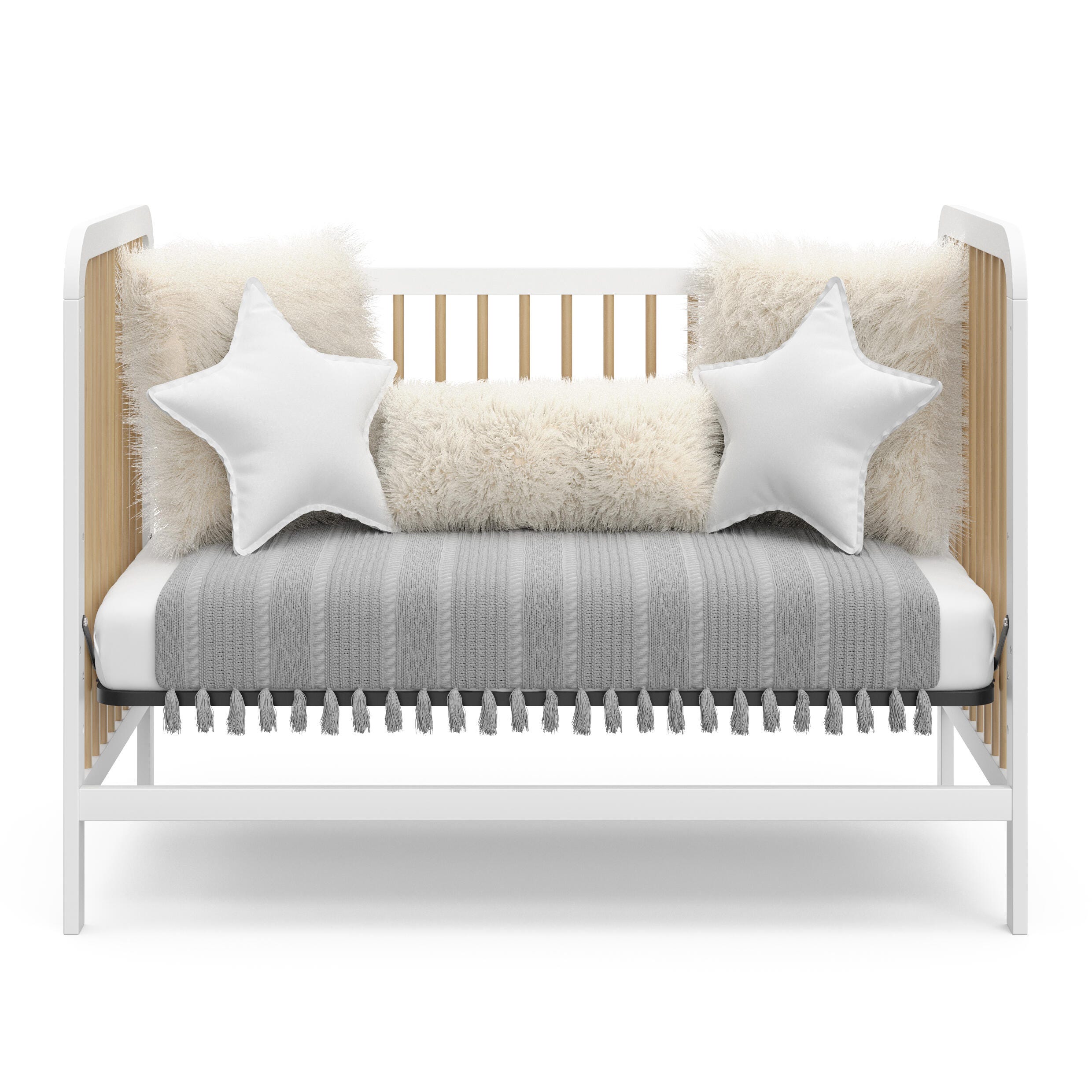 Storkcraft Pasadena 3-in-1 Convertible Crib, White/Driftwood, large