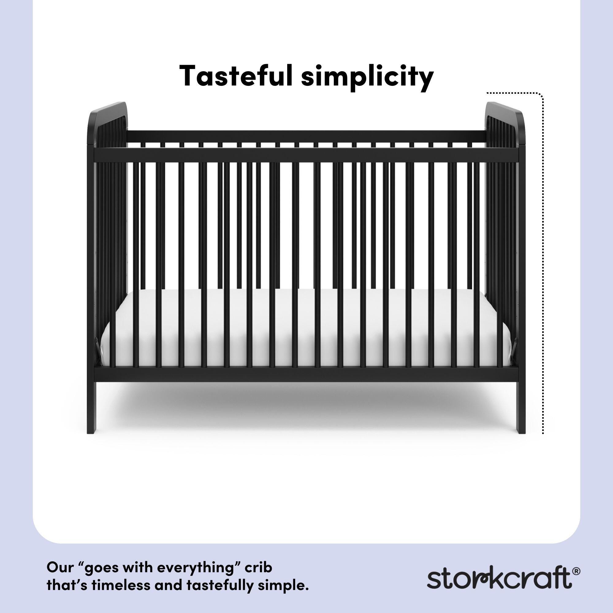 Storkcraft Pasadena 3-in-1 Convertible Crib, Black, large