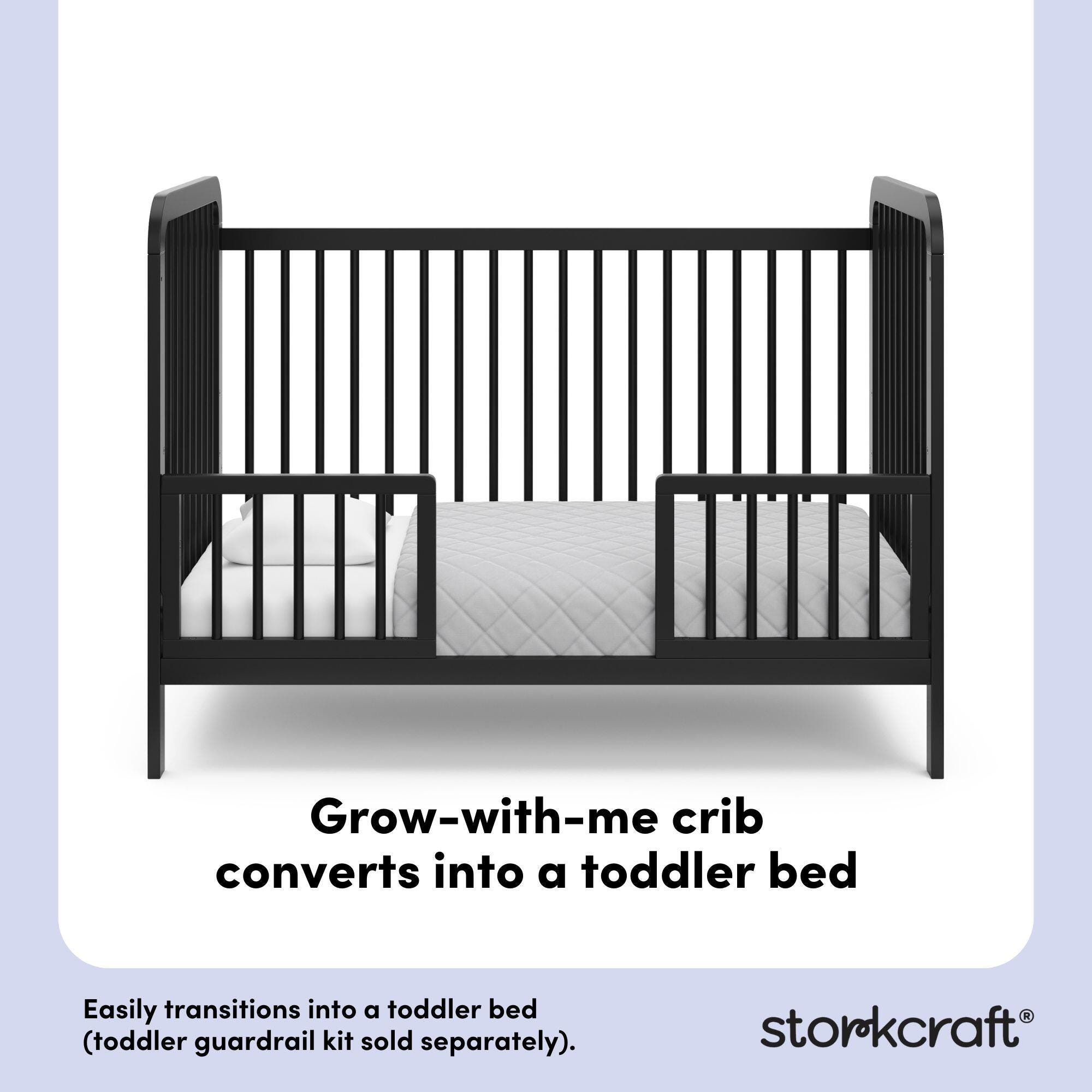 Storkcraft Pasadena 3-in-1 Convertible Crib, Black, large