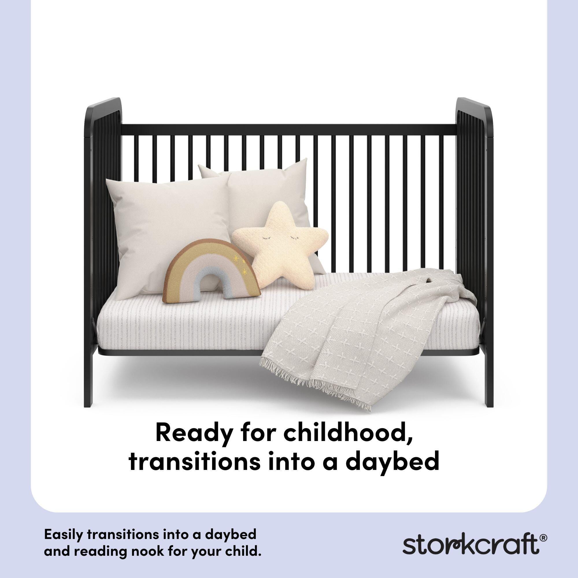 Storkcraft Pasadena 3-in-1 Convertible Crib, Black, large