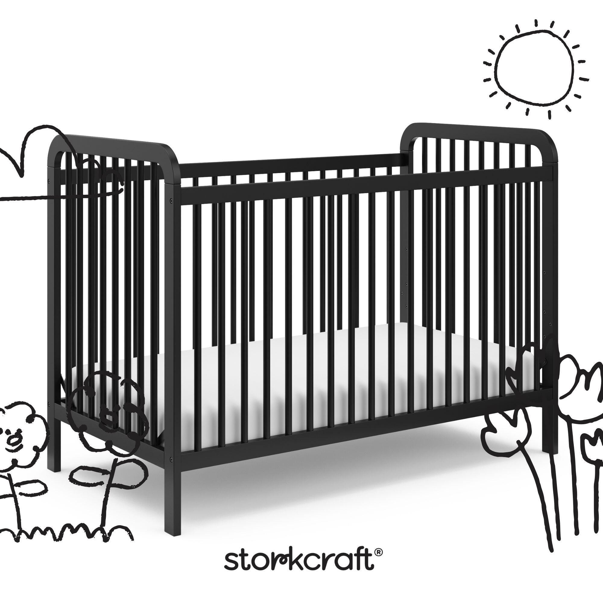 Storkcraft Pasadena 3-in-1 Convertible Crib, Black, large