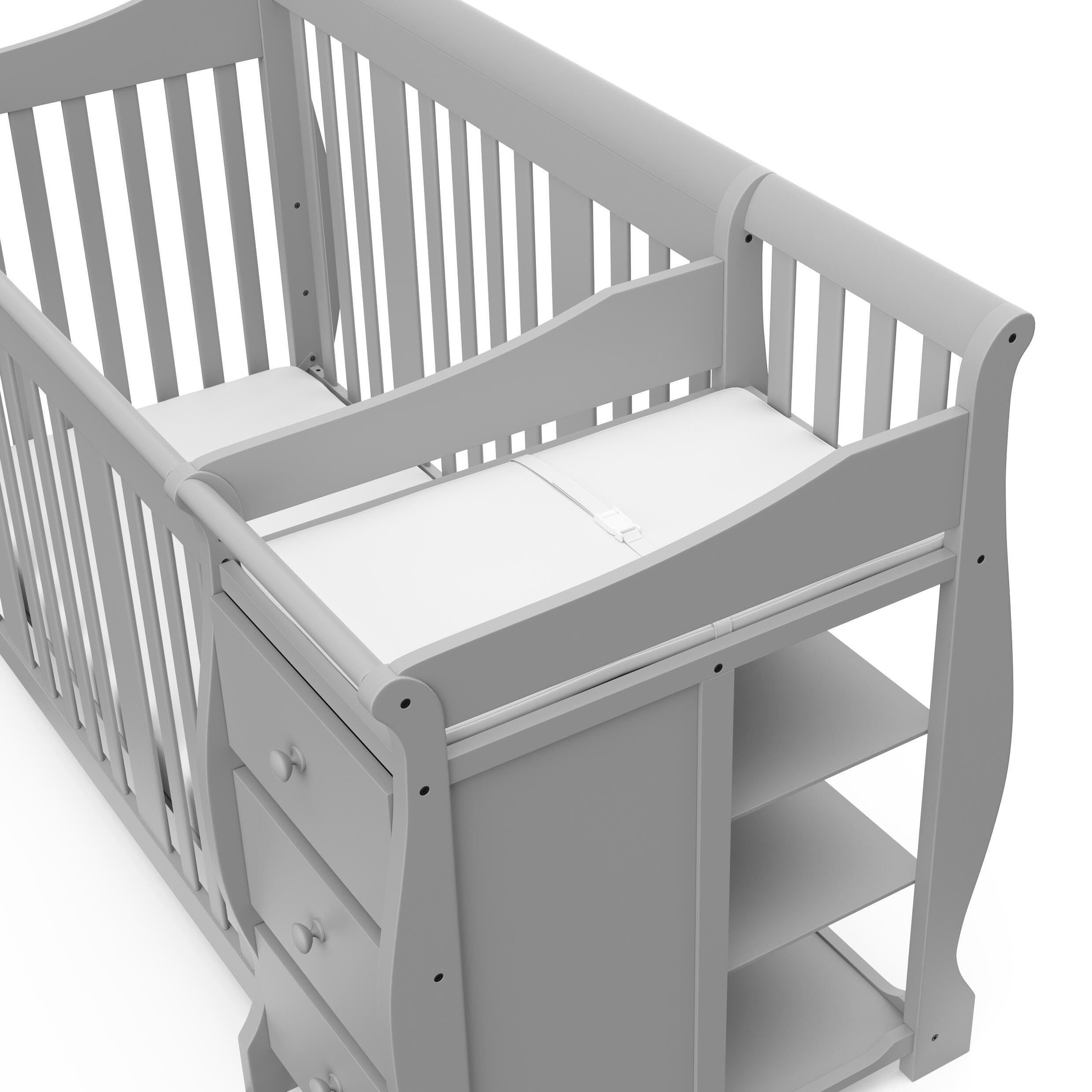 Storkcraft Portofino 5-in-1 Convertible Crib and Changer, Pebble Gray, large