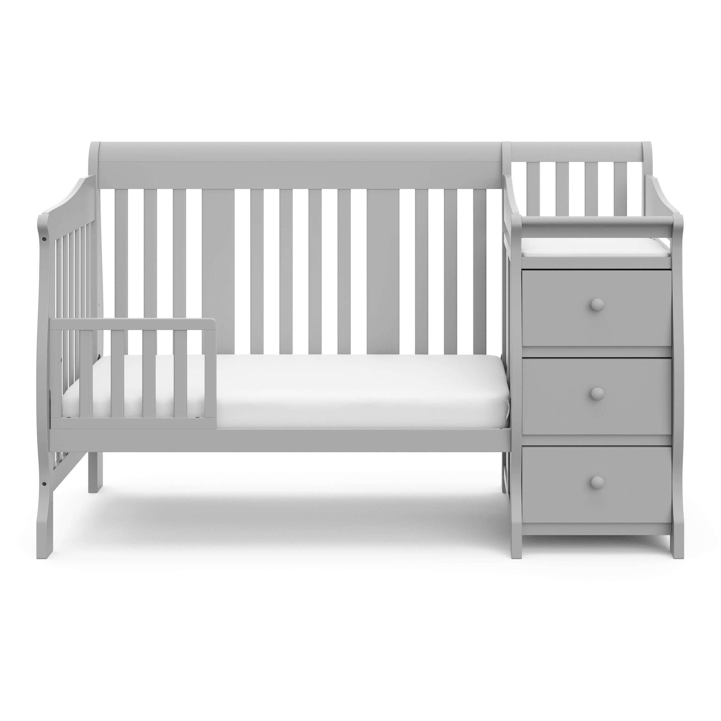 Storkcraft Portofino 5-in-1 Convertible Crib and Changer, Pebble Gray, large