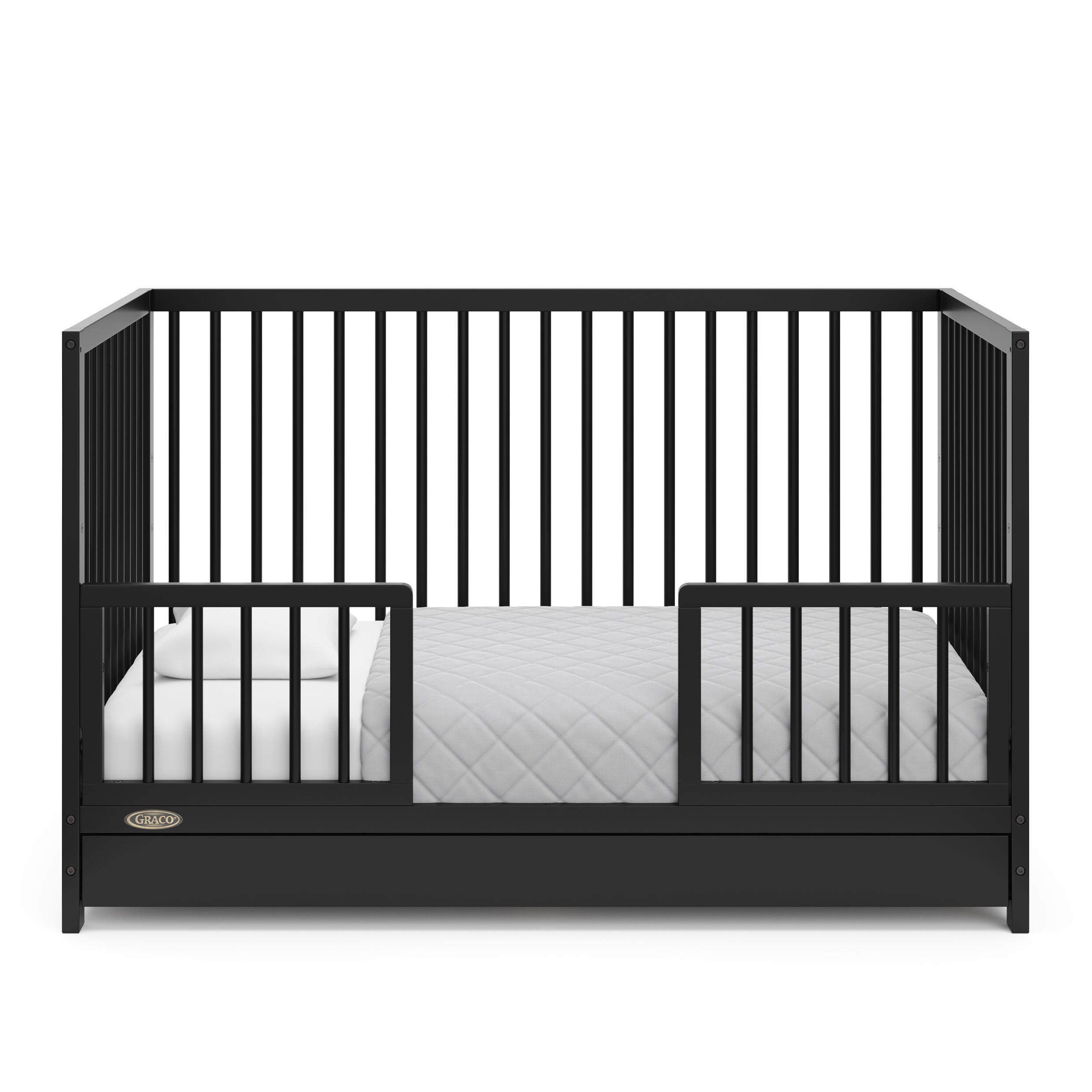 Graco Teddi 5-in-1 Convertible Crib with Drawer, Black, large