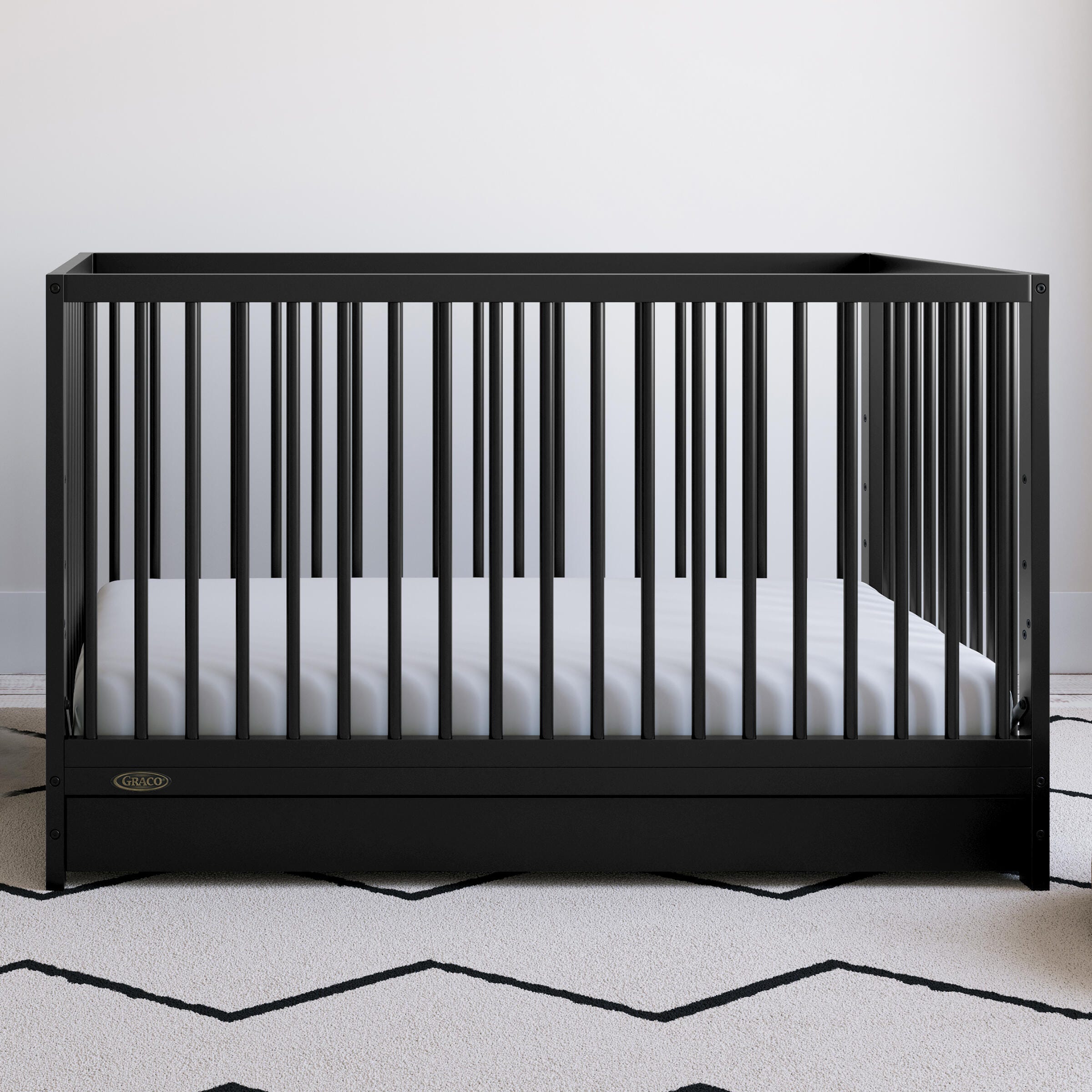 Graco Teddi 5-in-1 Convertible Crib with Drawer, Black, large
