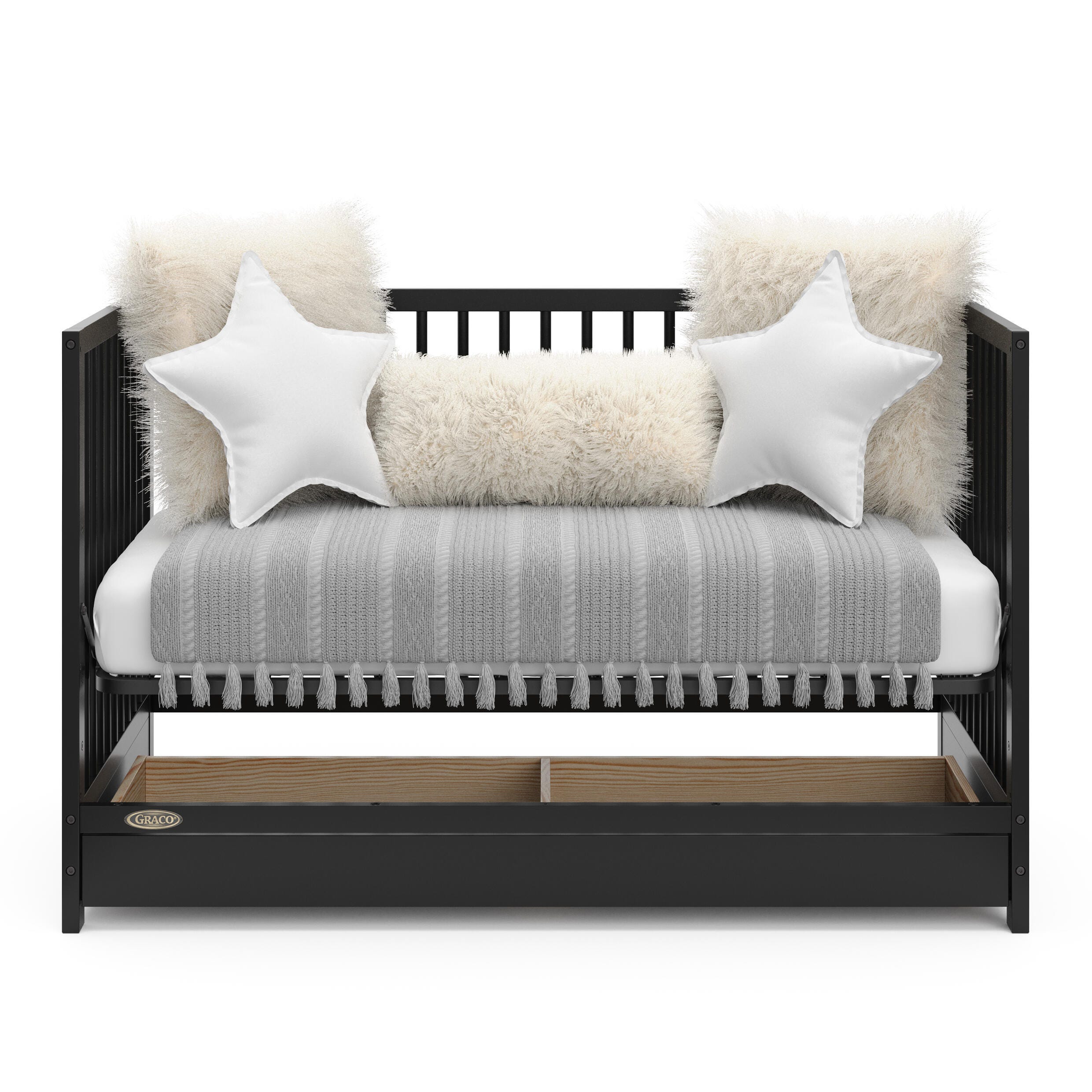 Graco Teddi 5-in-1 Convertible Crib with Drawer, Black, large