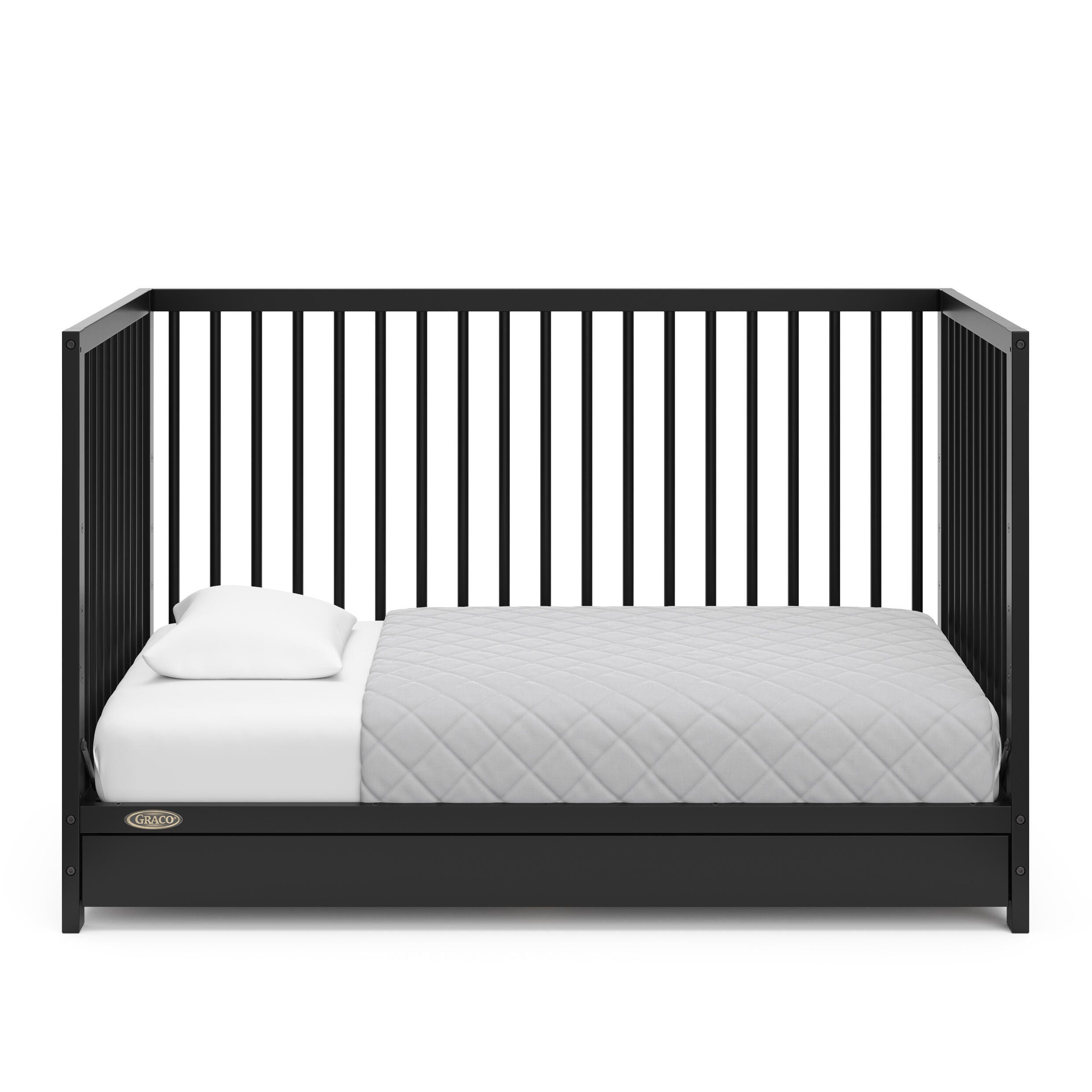 Graco Teddi 5-in-1 Convertible Crib with Drawer, Black, large