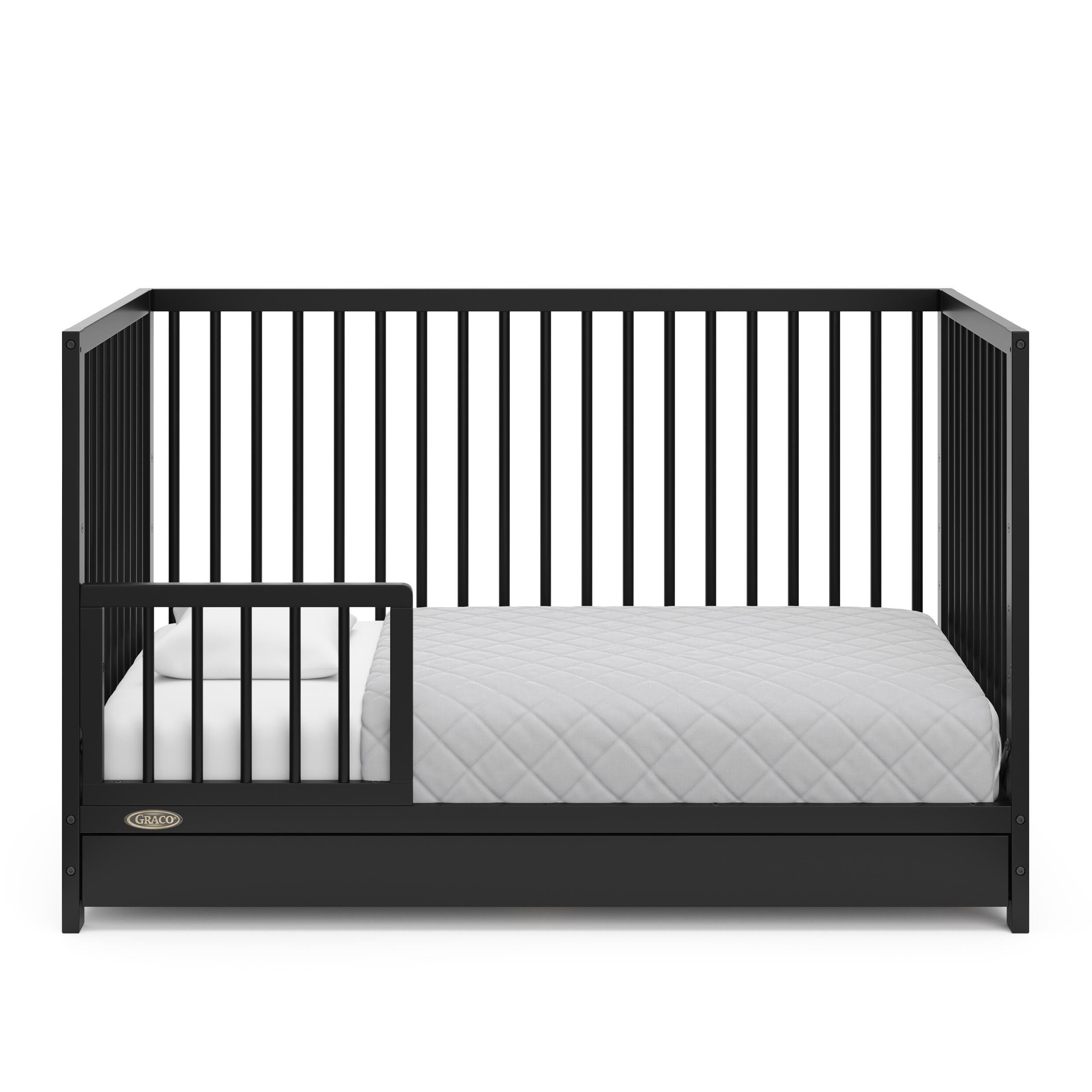 Graco Teddi 5-in-1 Convertible Crib with Drawer, Black, large