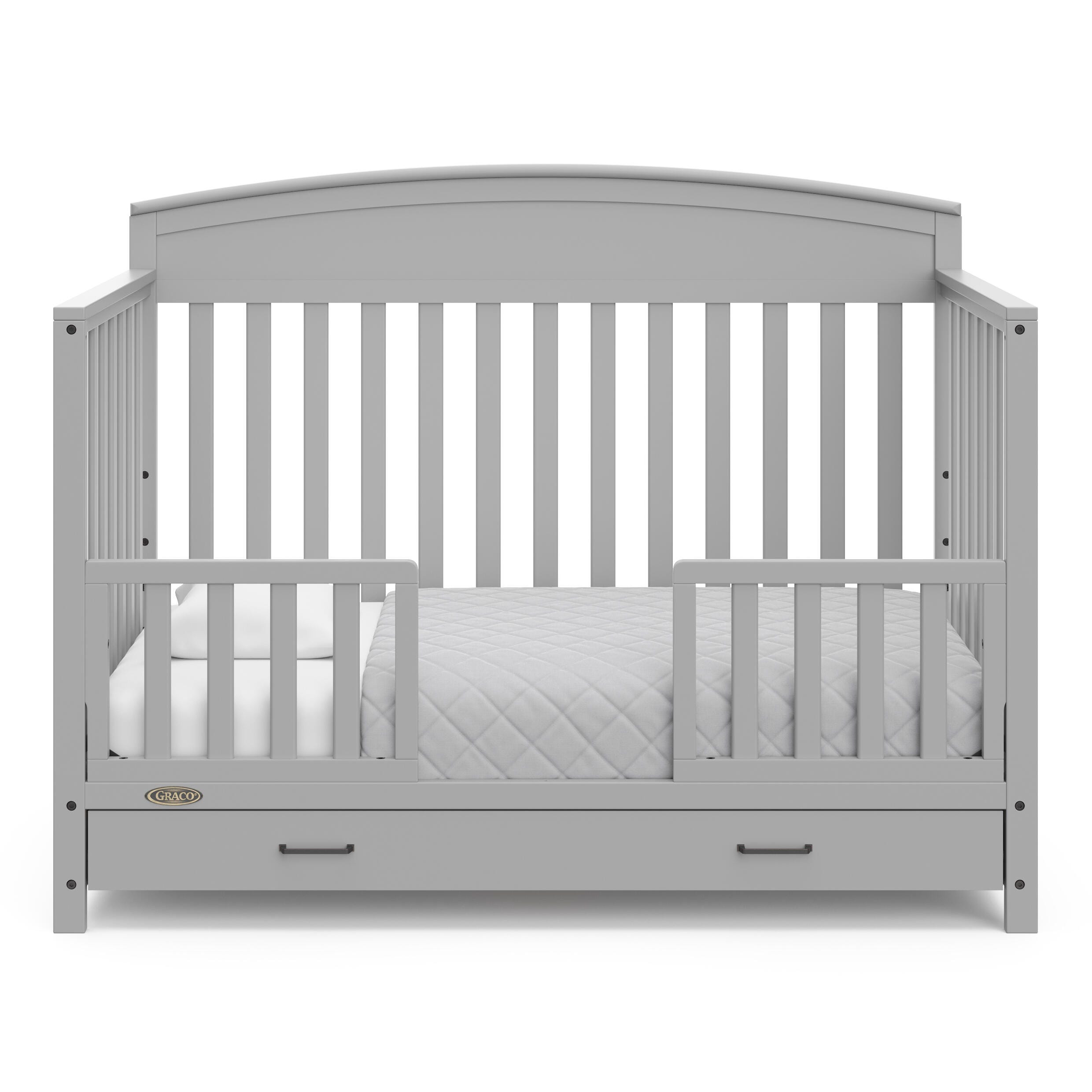 Graco Benton 5-in-1 Convertible Crib with Drawer, Pebble Gray, large