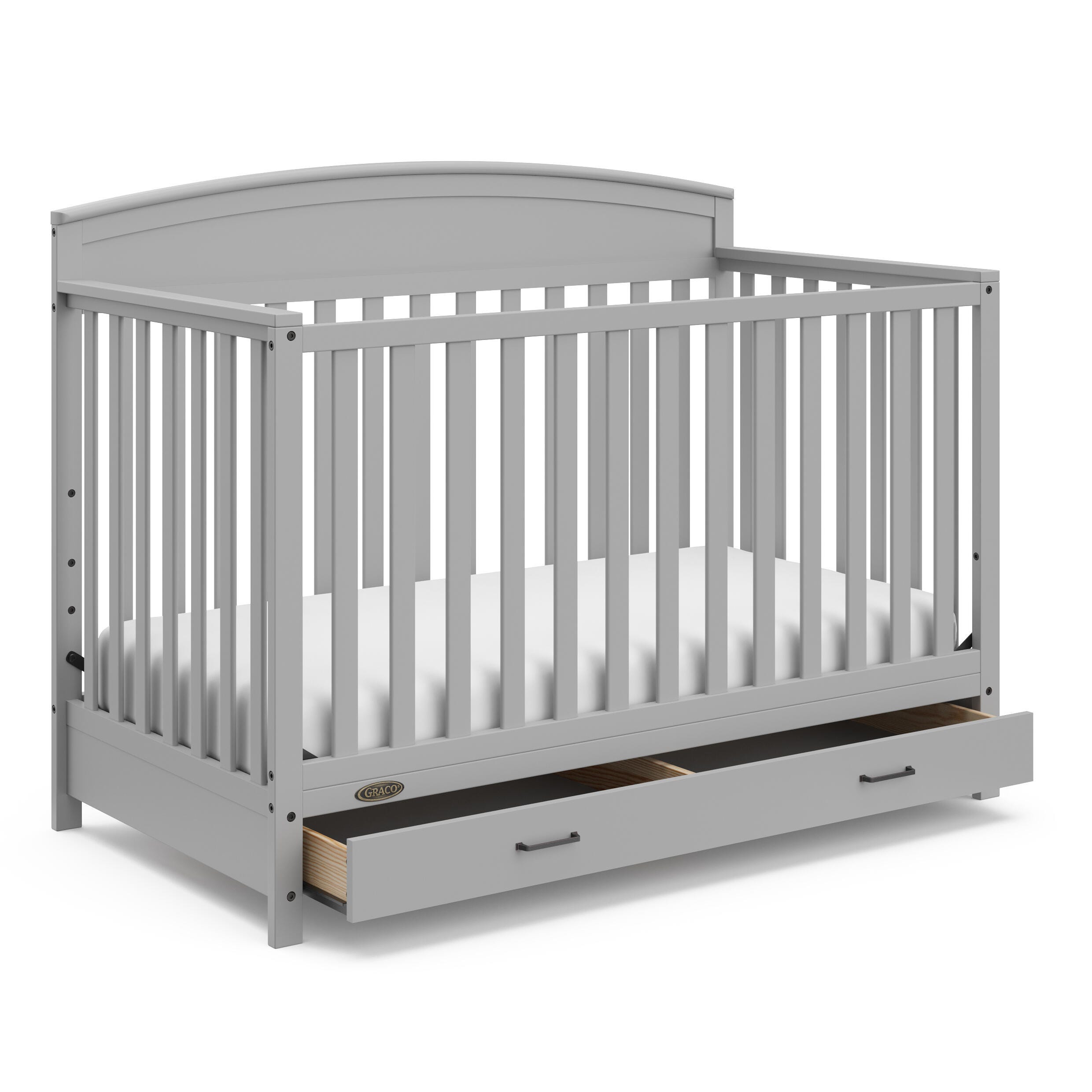 Graco Benton 5-in-1 Convertible Crib with Drawer, Pebble Gray, large