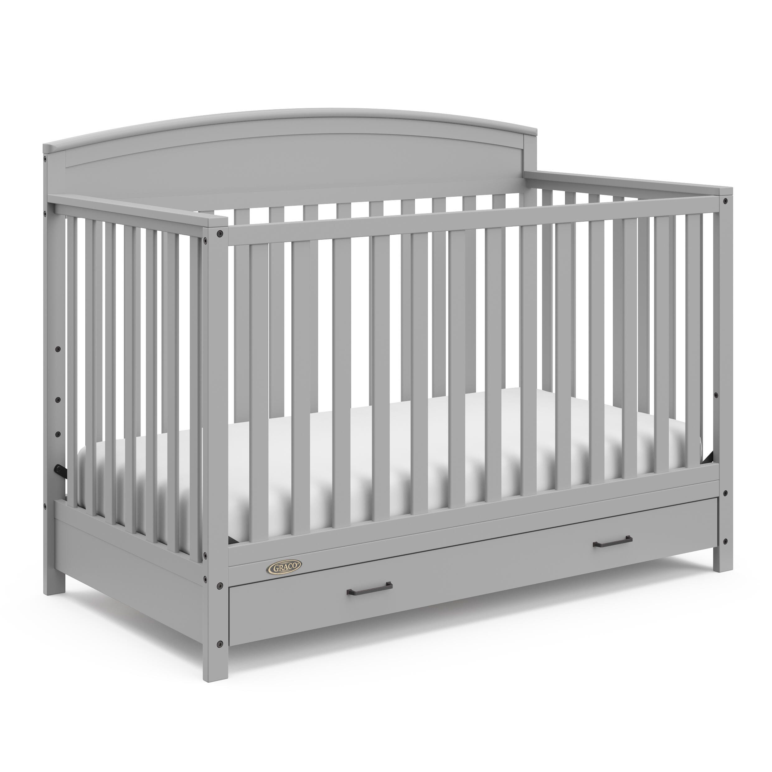 Graco Benton 5-in-1 Convertible Crib with Drawer, Pebble Gray, large