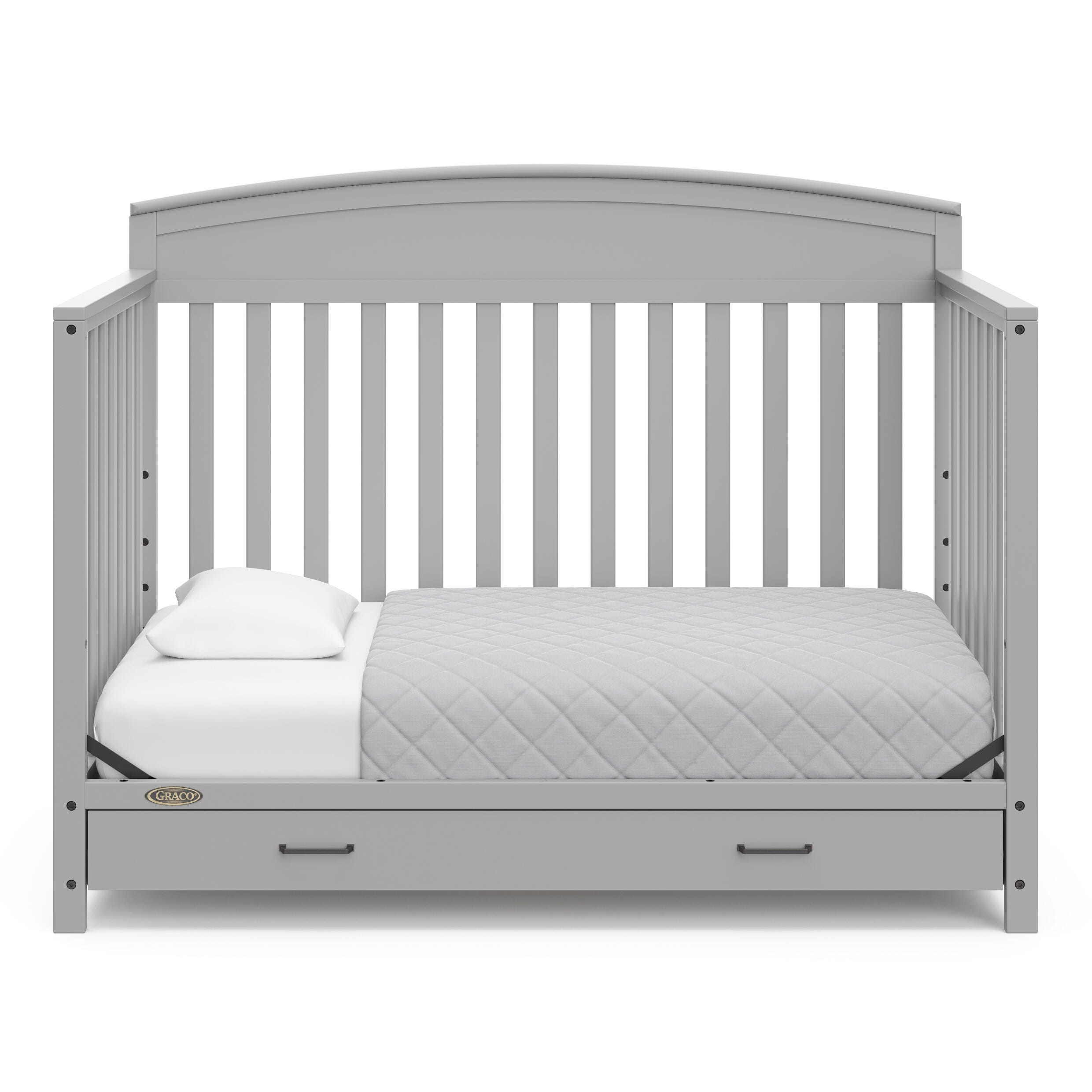 Graco Benton 5-in-1 Convertible Crib with Drawer, Pebble Gray, large