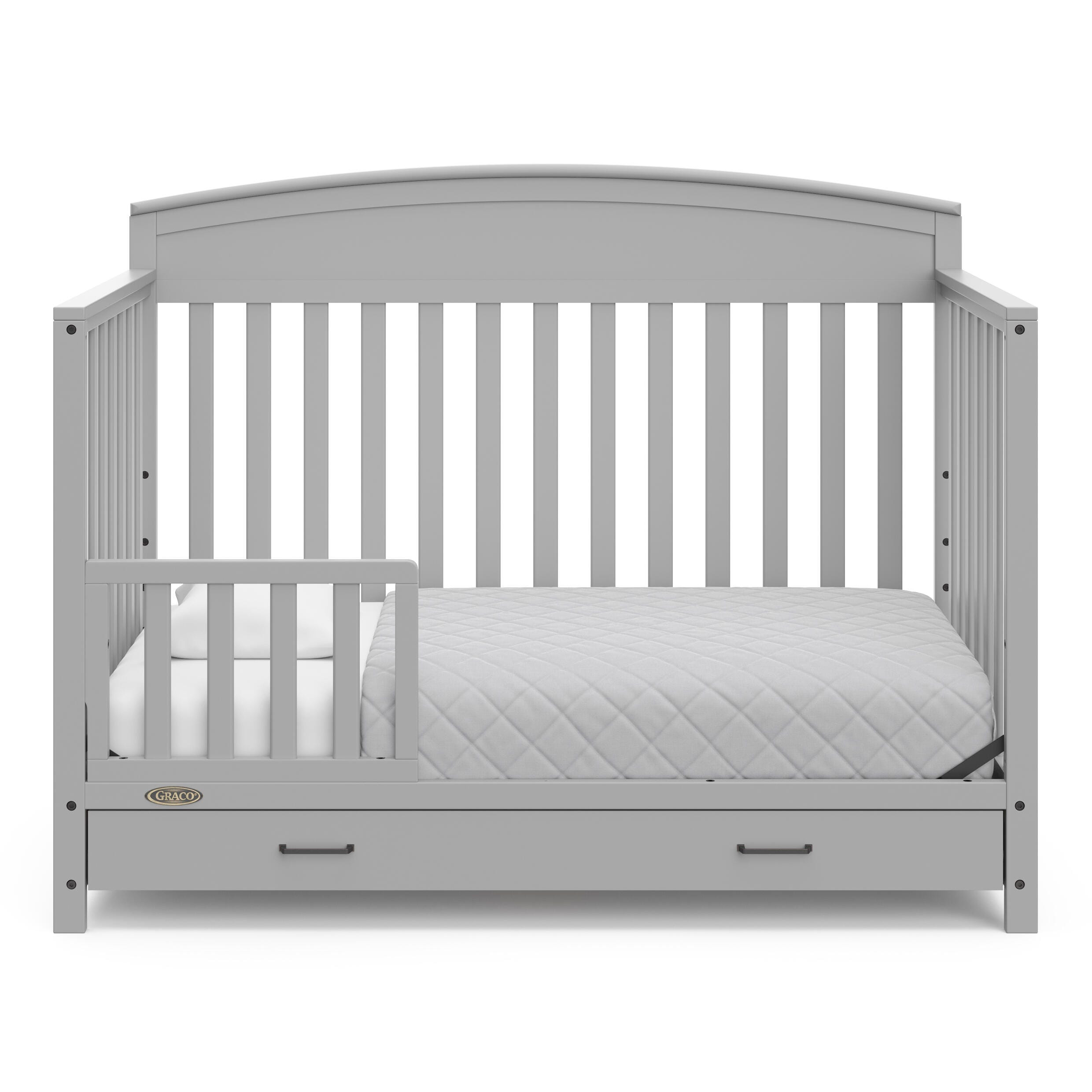 Graco Benton 5-in-1 Convertible Crib with Drawer, Pebble Gray, large