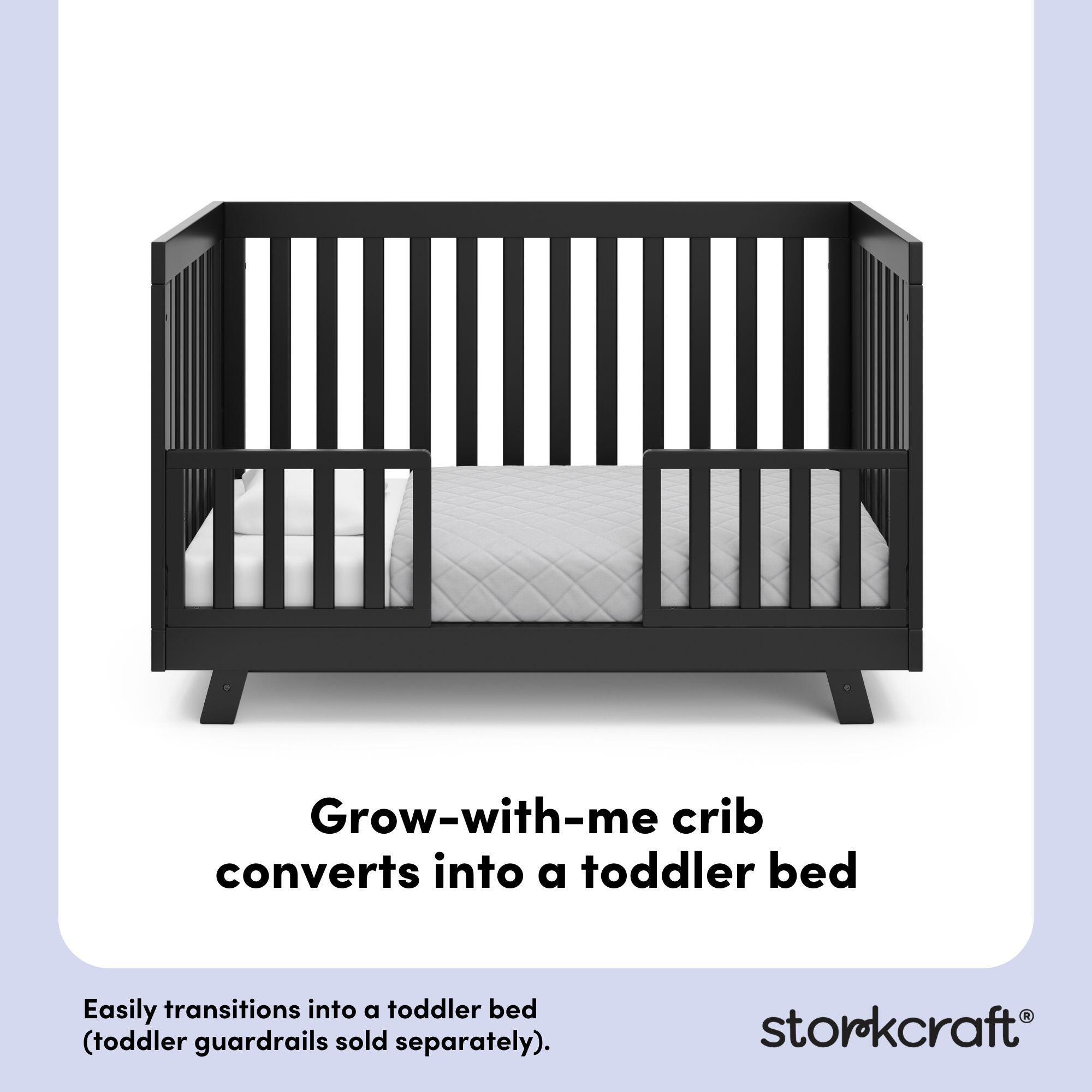 Storkcraft Beckett 3-in-1 Convertible Crib, Black, large