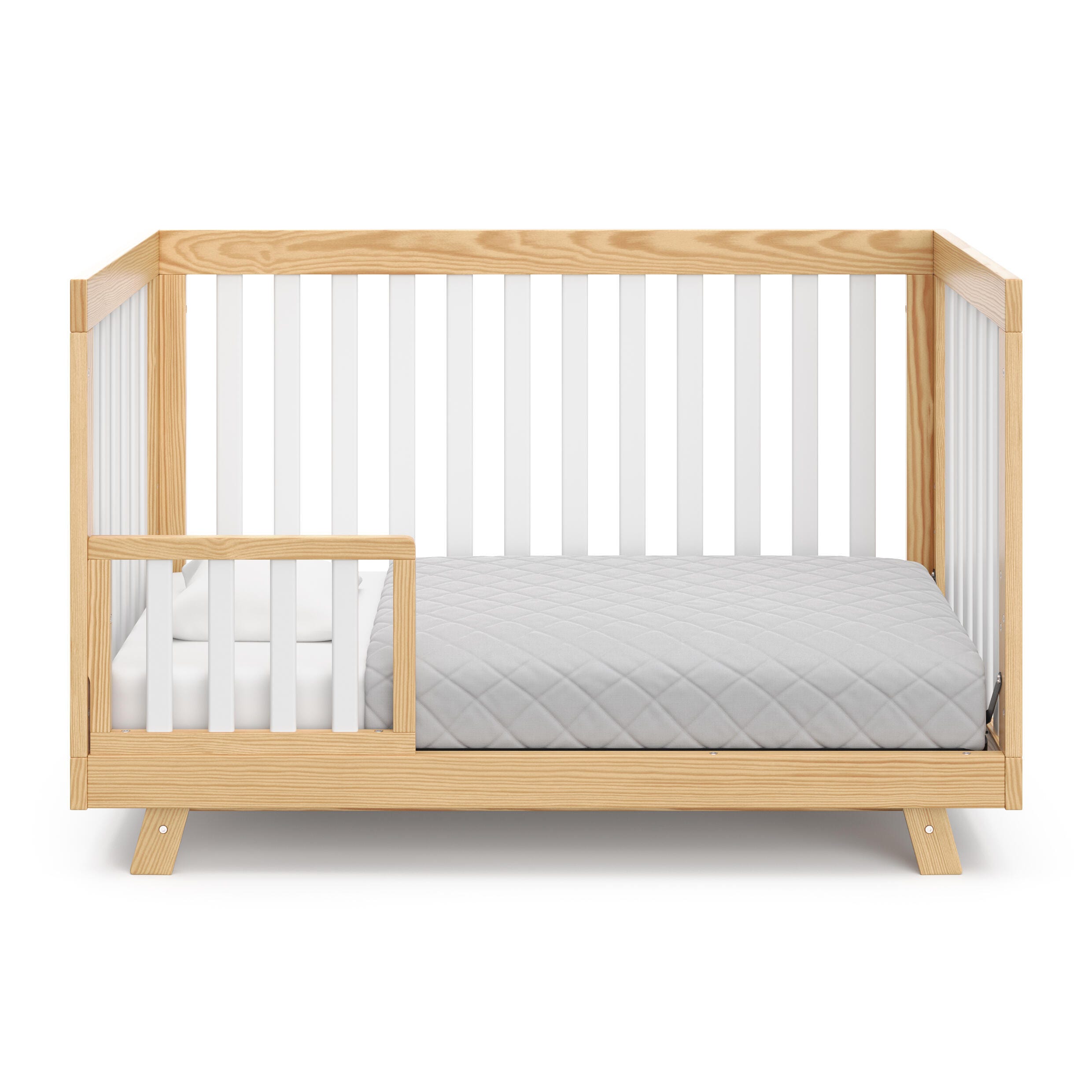Storkcraft Beckett 3-in-1 Convertible Crib, Natural/White, large