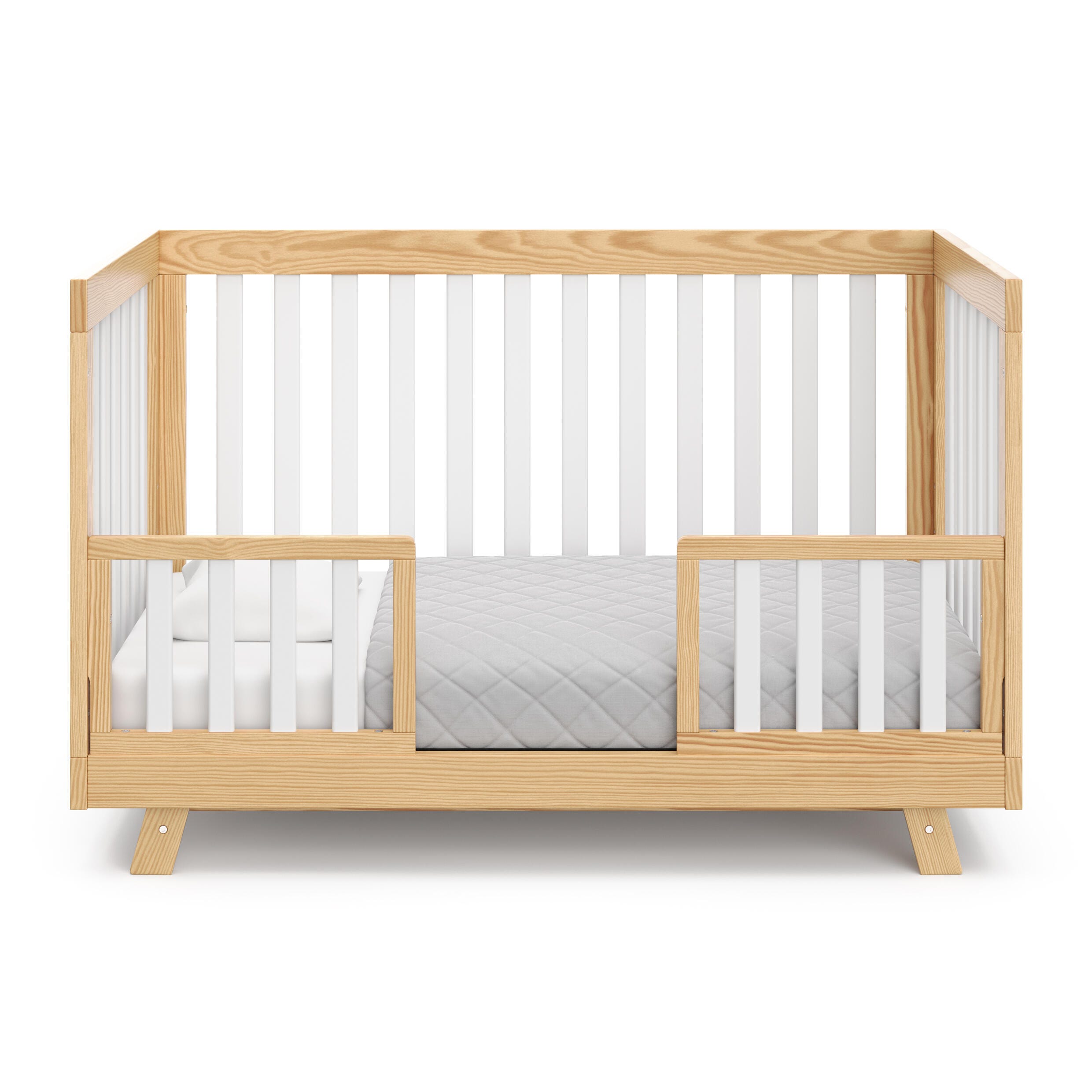 Storkcraft Beckett 3-in-1 Convertible Crib, Natural/White, large