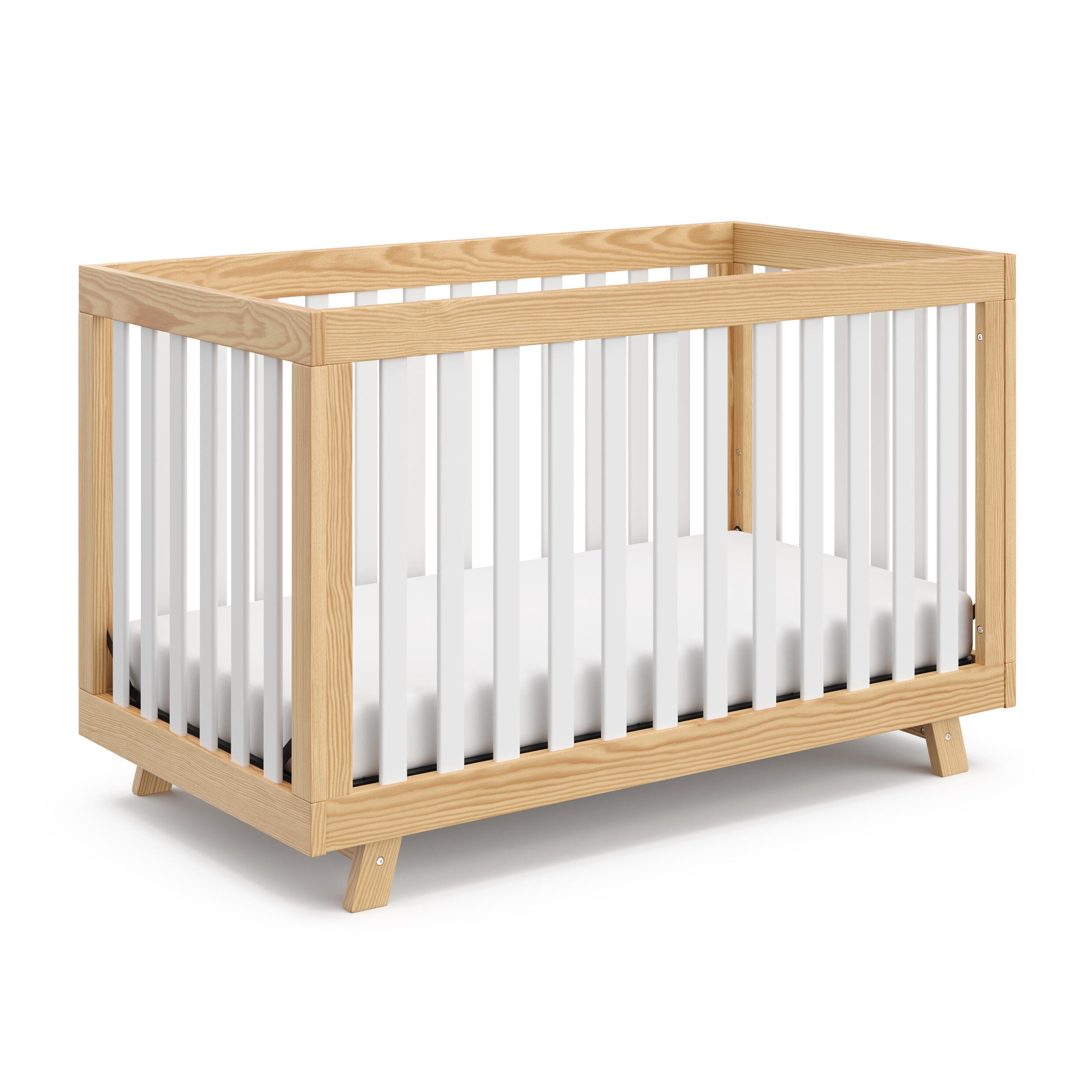 Storkcraft Beckett 3-in-1 Convertible Crib, Natural/White, large