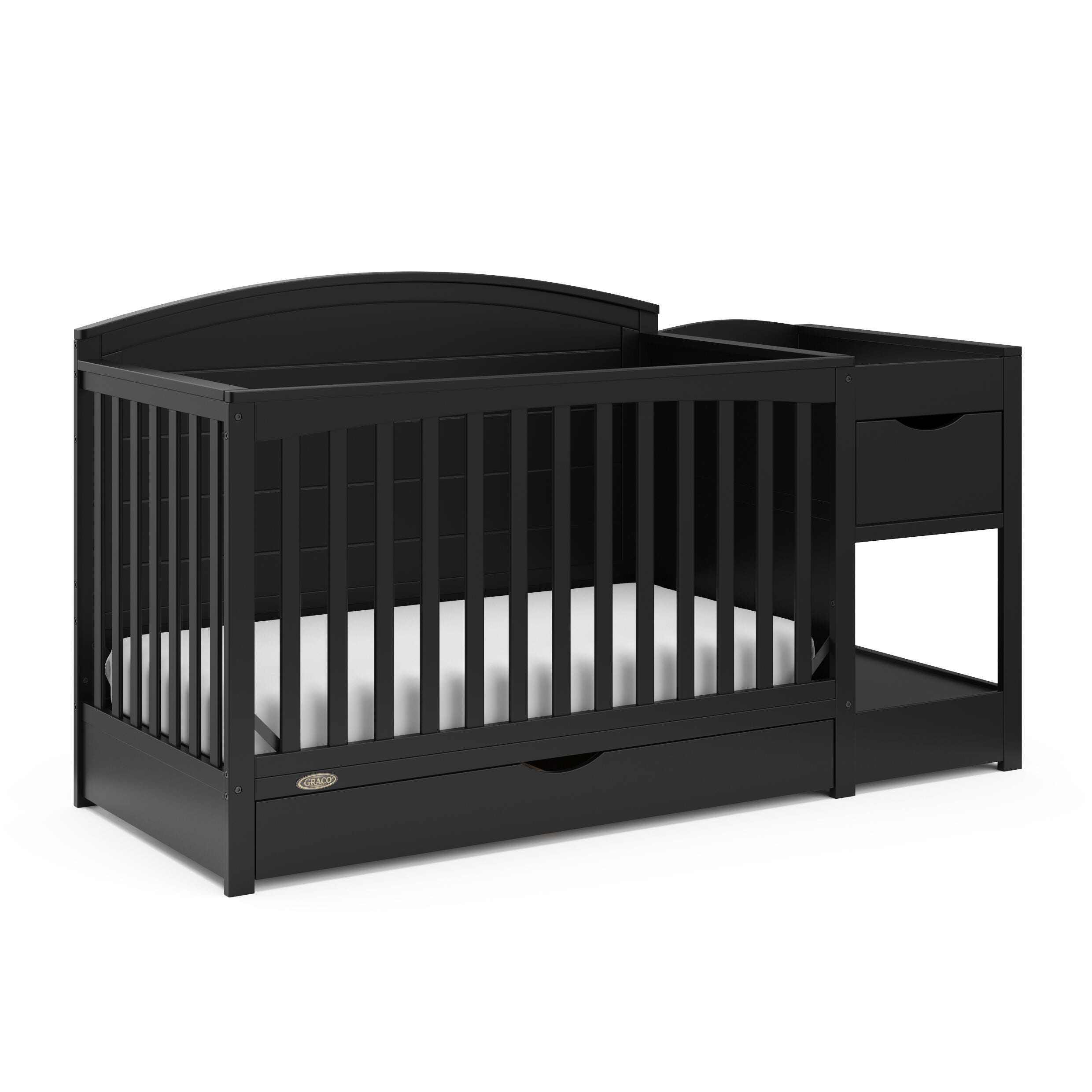Graco Bellwood 5-in-1 Convertible Crib and Changer, Black, large