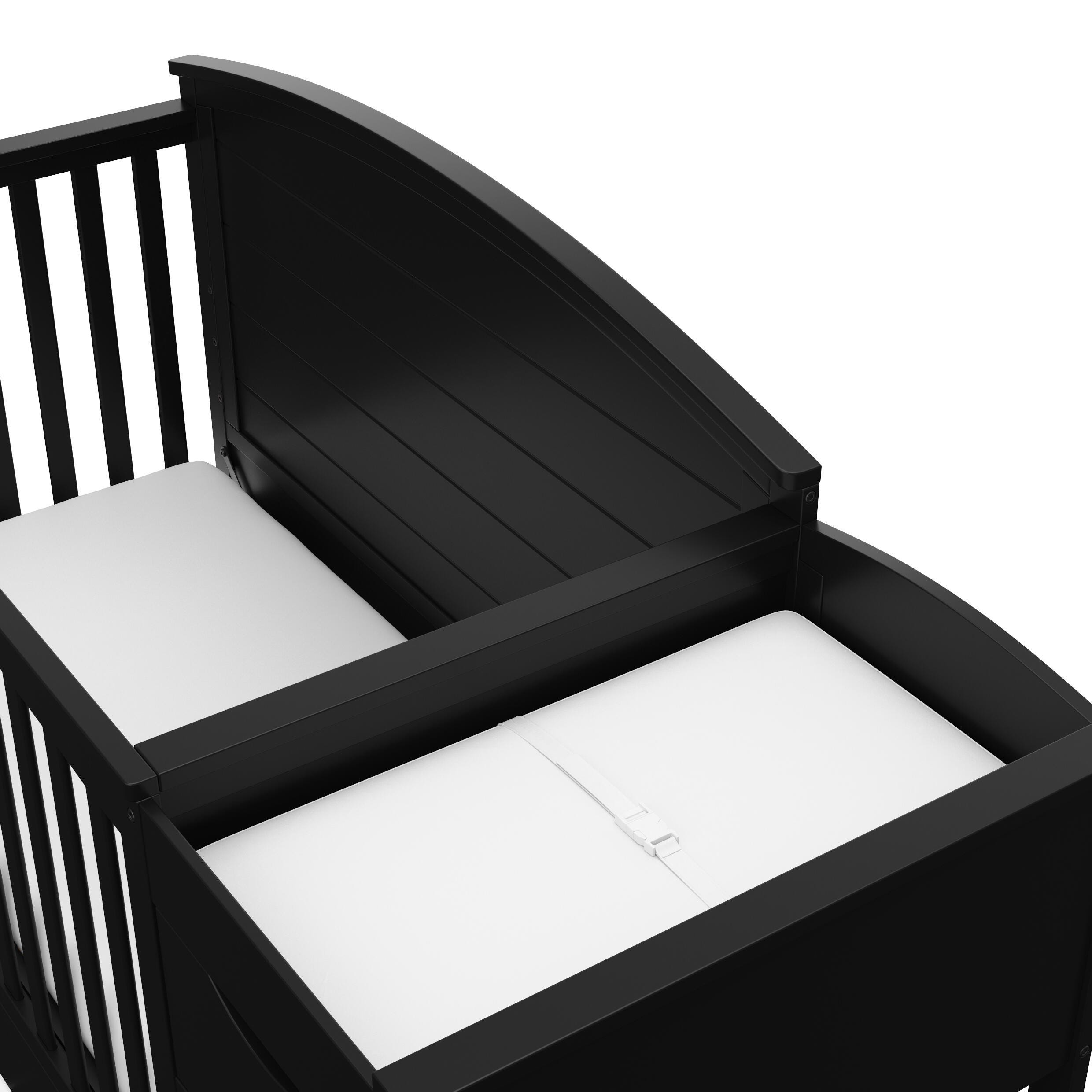 Graco Bellwood 5-in-1 Convertible Crib and Changer, Black, large