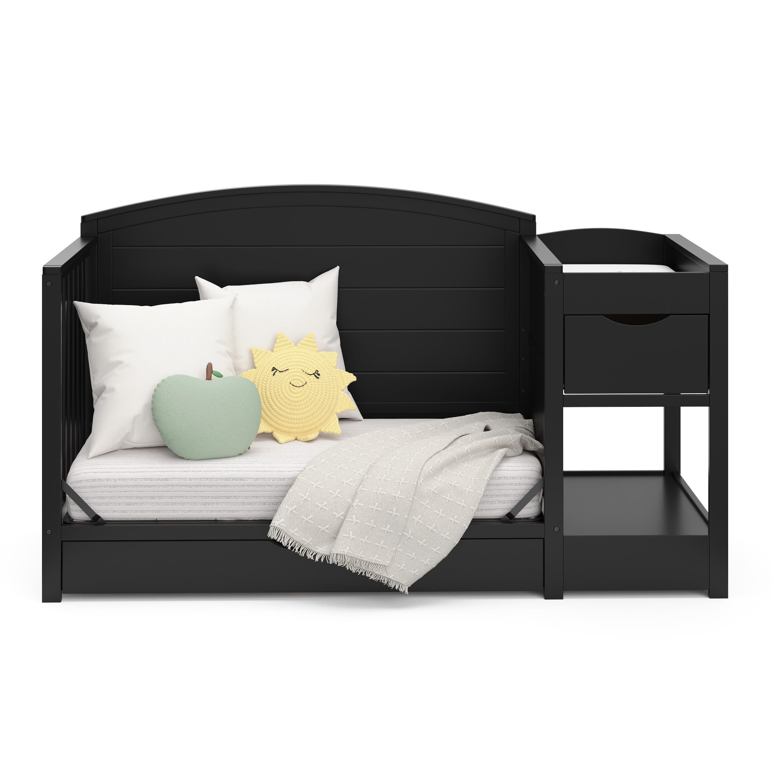 Graco Bellwood 5-in-1 Convertible Crib and Changer, Black, large