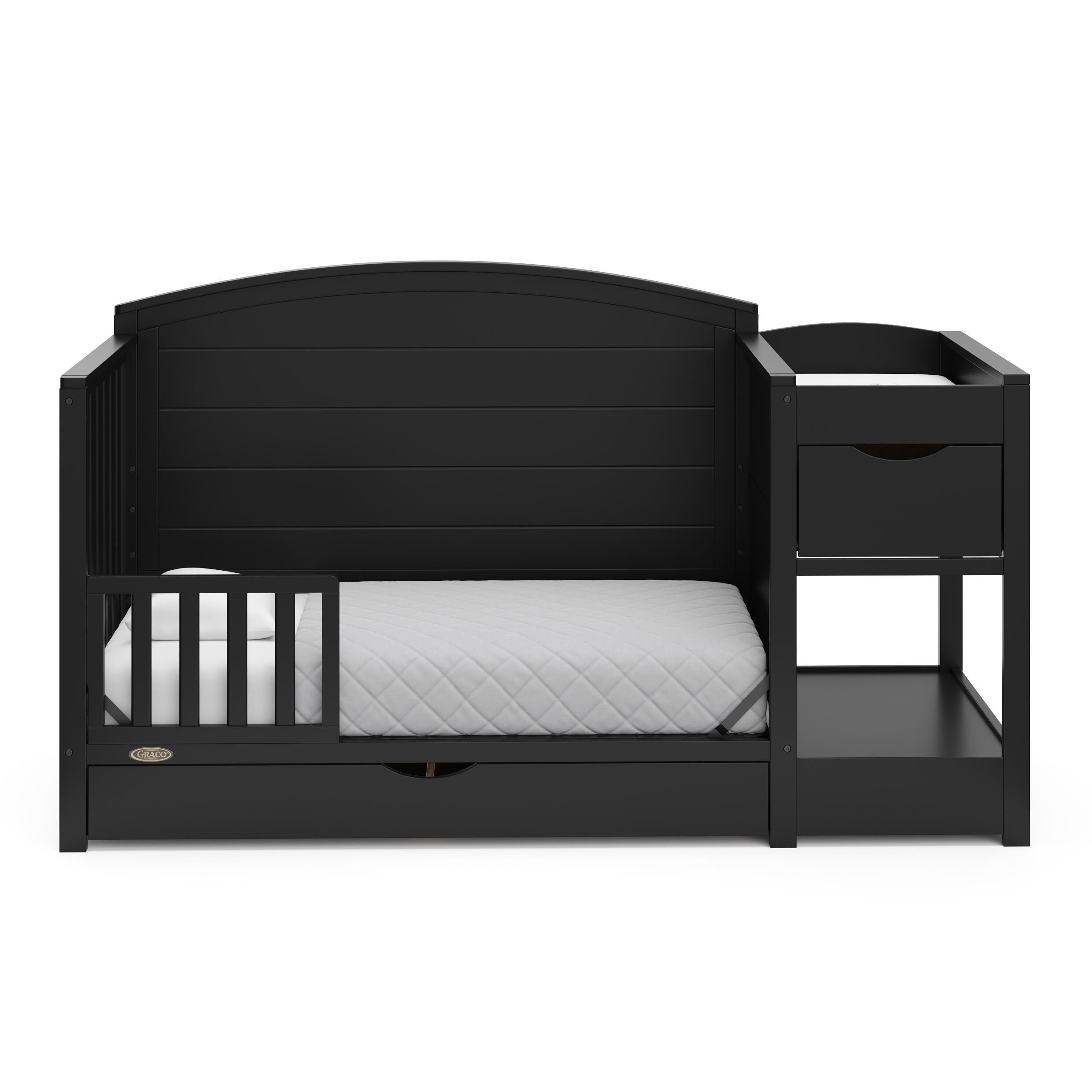 Graco Bellwood 5-in-1 Convertible Crib and Changer, Black, large