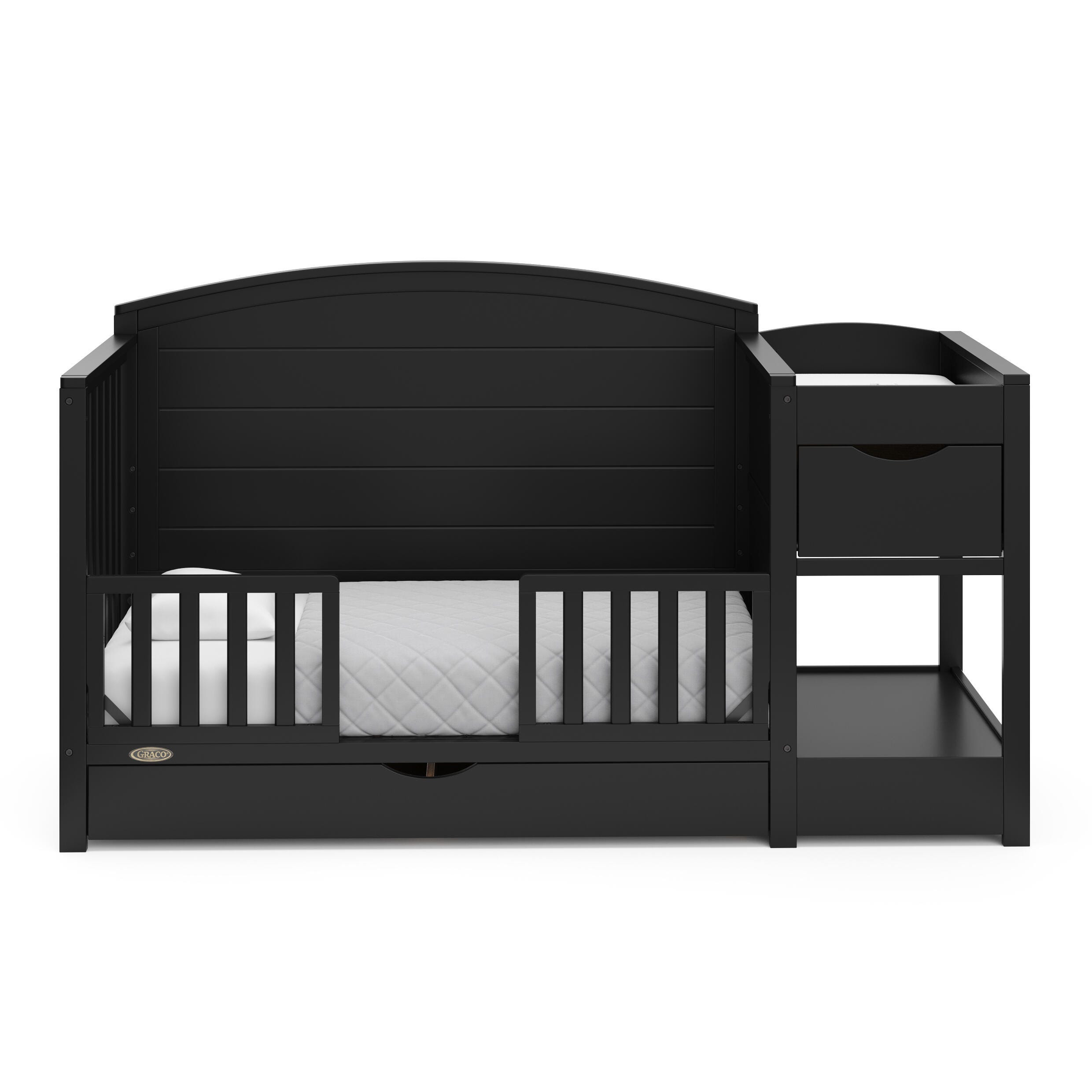 Graco Bellwood 5-in-1 Convertible Crib and Changer, Black, large