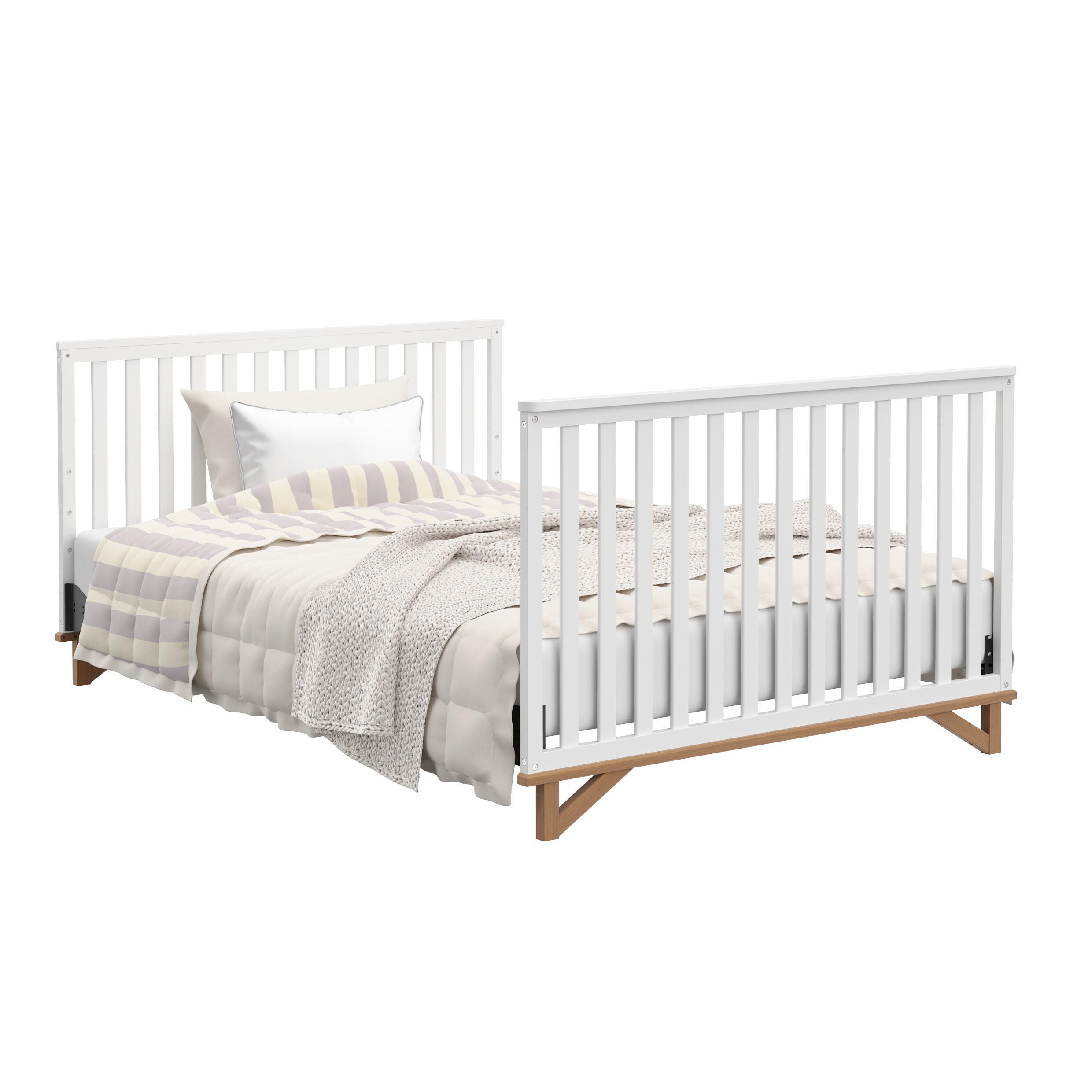 Storkcraft Santa Monica 5-in-1 Convertible Crib, White/Vintage Driftwood, large