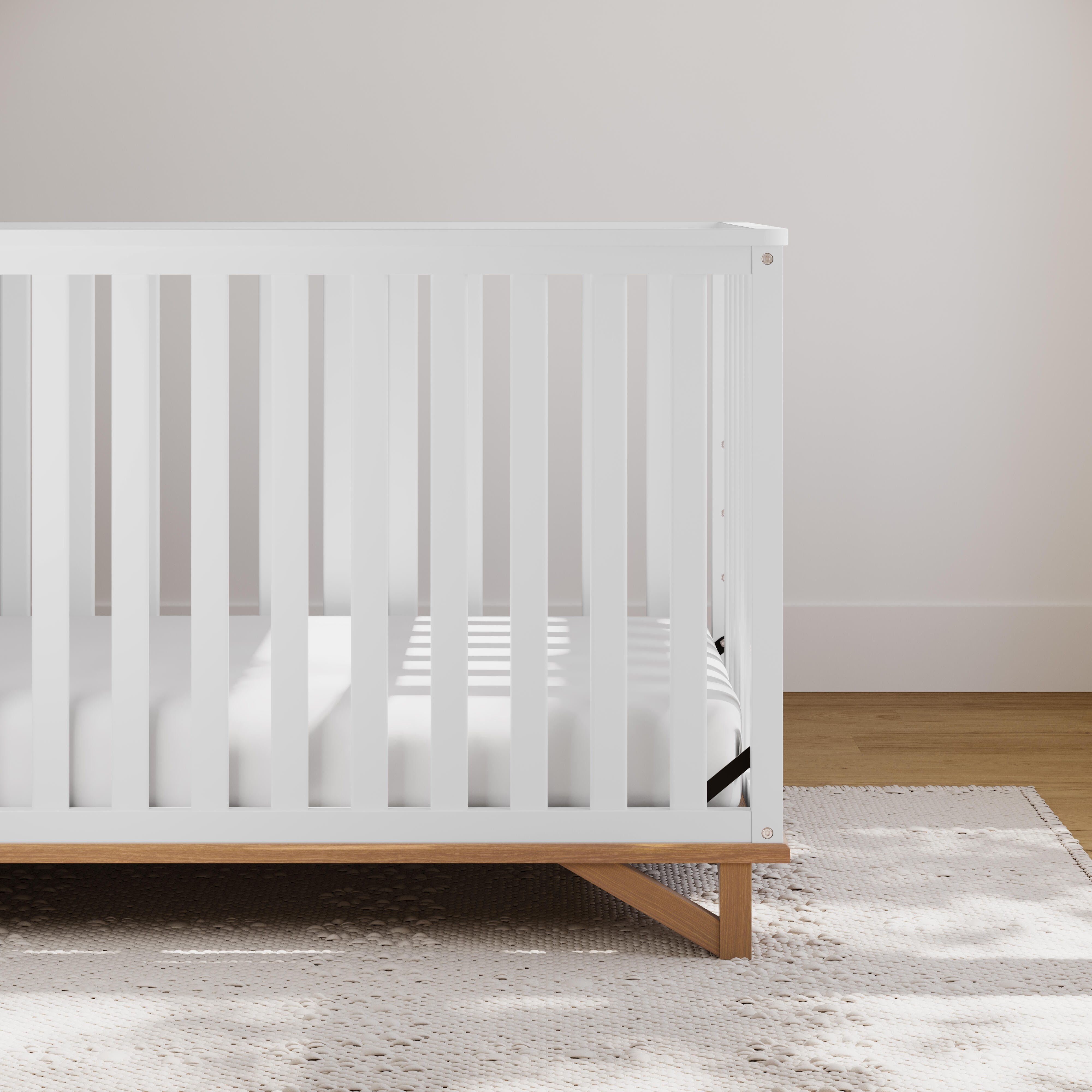 Storkcraft Santa Monica 5-in-1 Convertible Crib, White/Vintage Driftwood, large