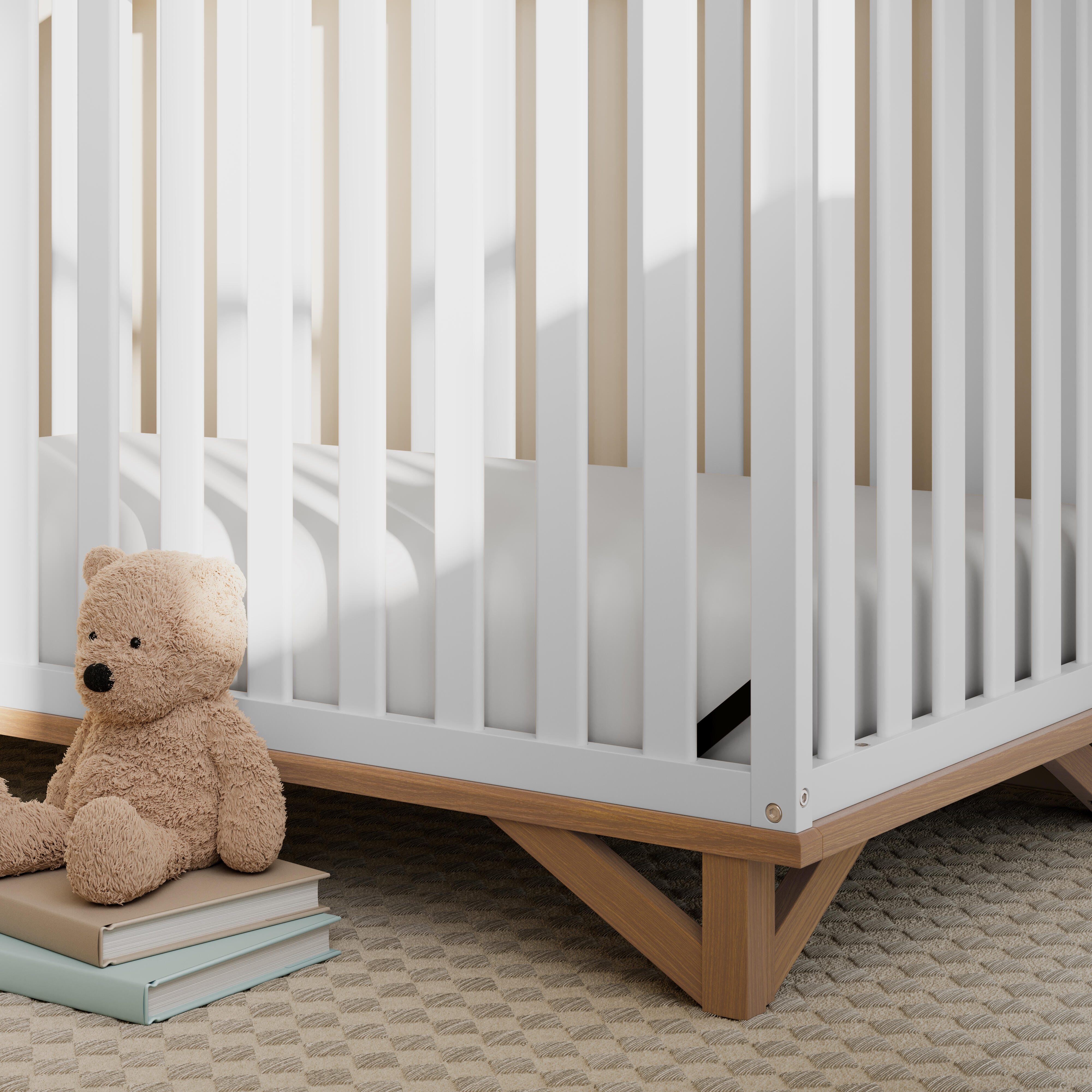 Storkcraft Santa Monica 5-in-1 Convertible Crib, White/Vintage Driftwood, large
