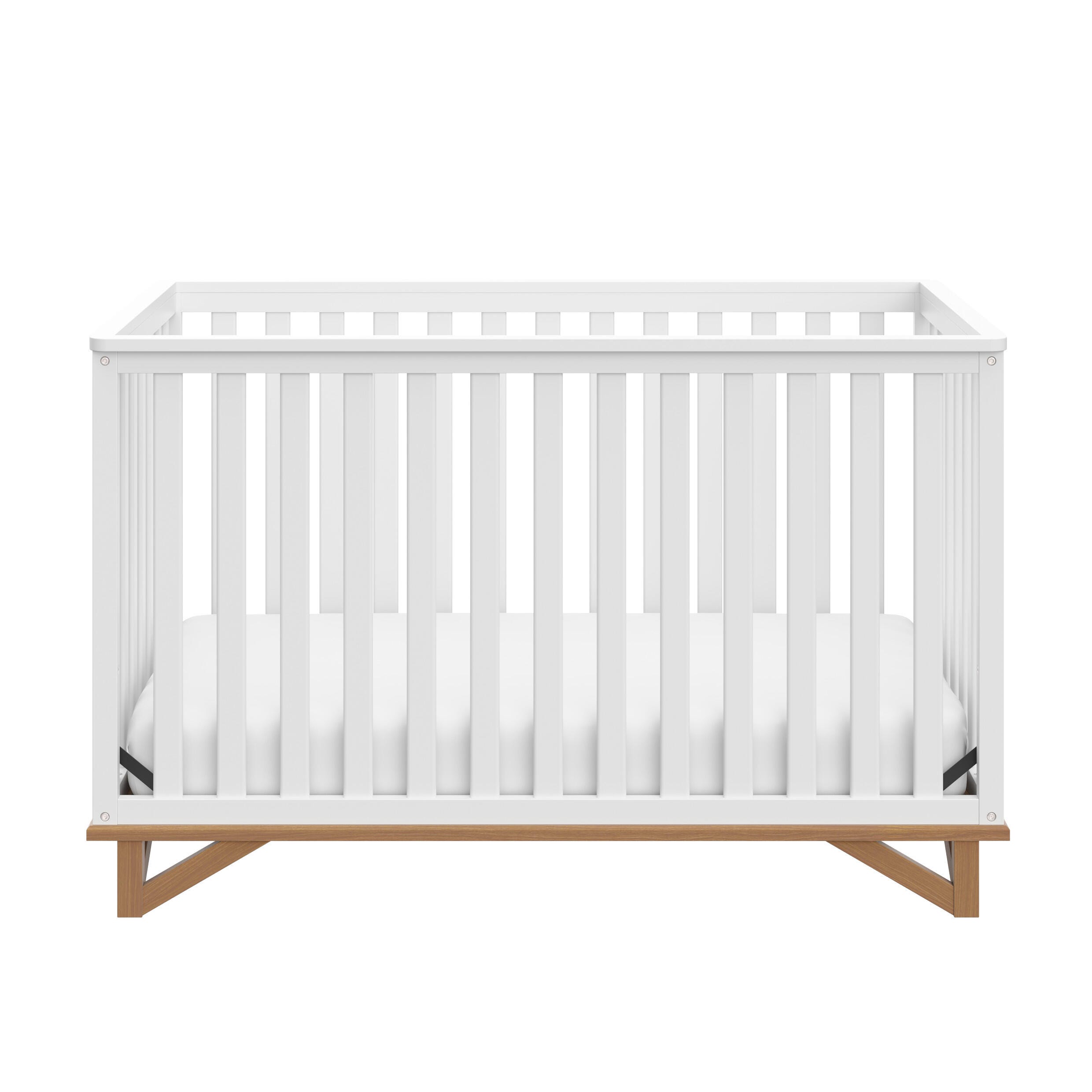 Storkcraft Santa Monica 5-in-1 Convertible Crib, White/Vintage Driftwood, large