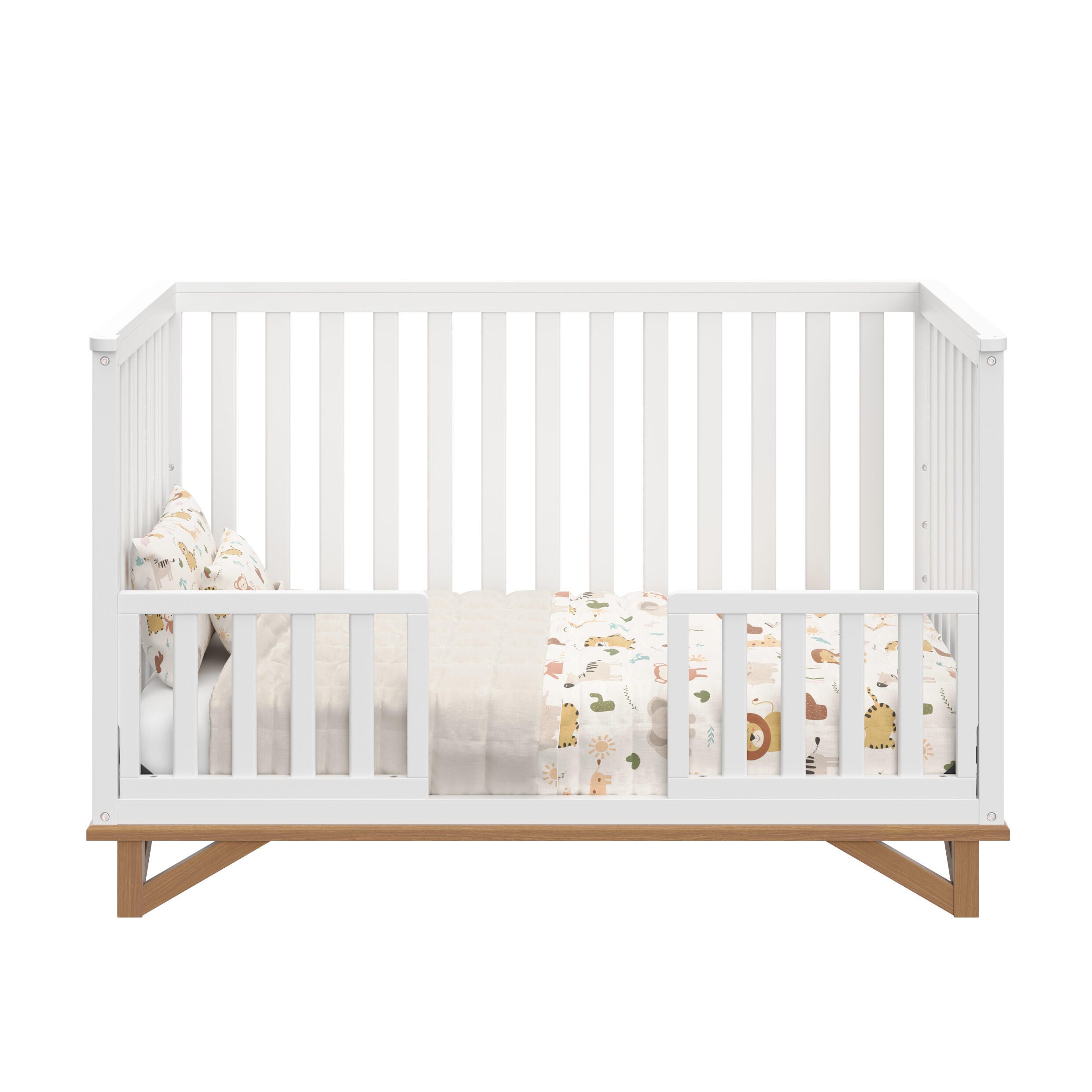 Storkcraft Santa Monica 5-in-1 Convertible Crib, White/Vintage Driftwood, large