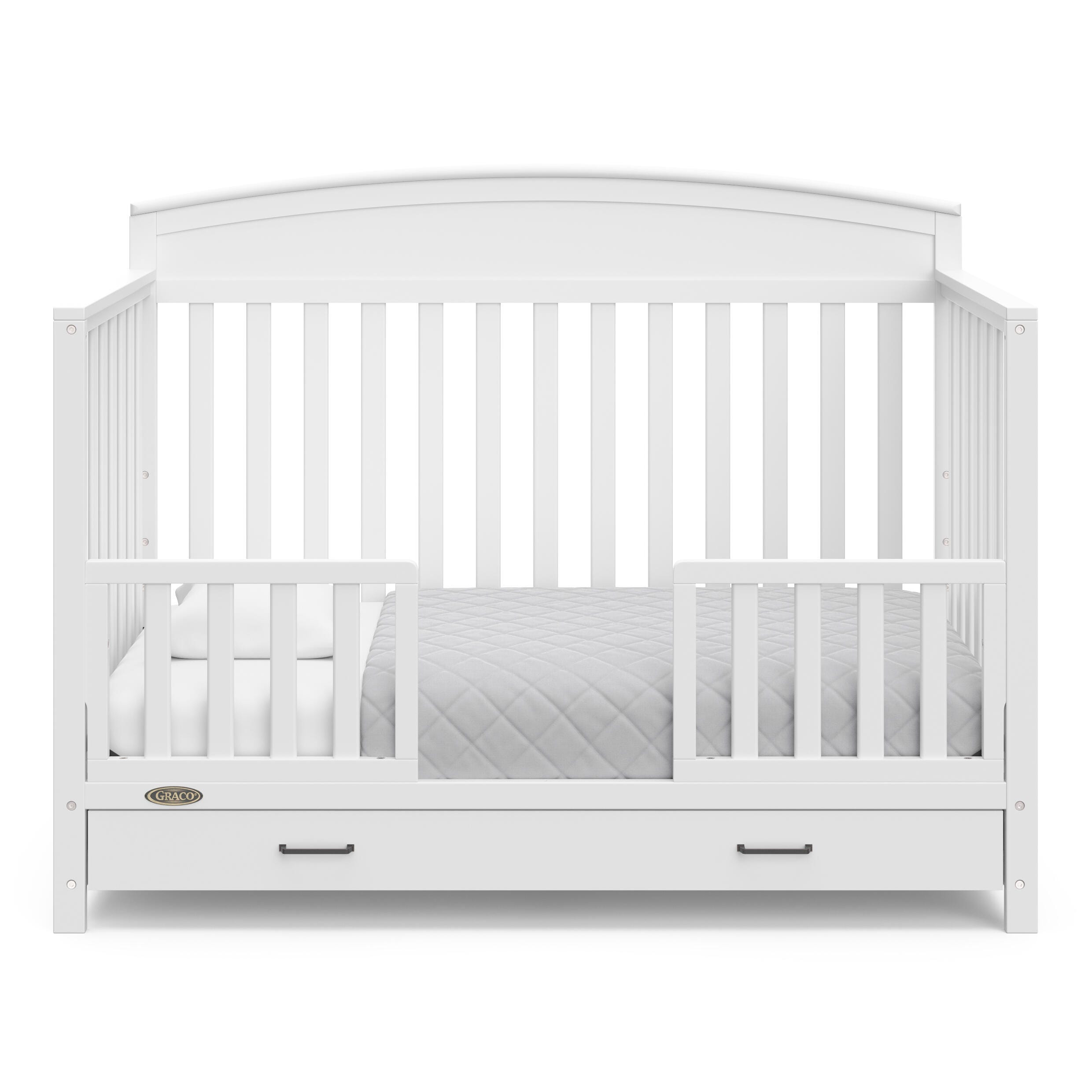 Graco Benton 5-in-1 Convertible Crib with Drawer, White, large