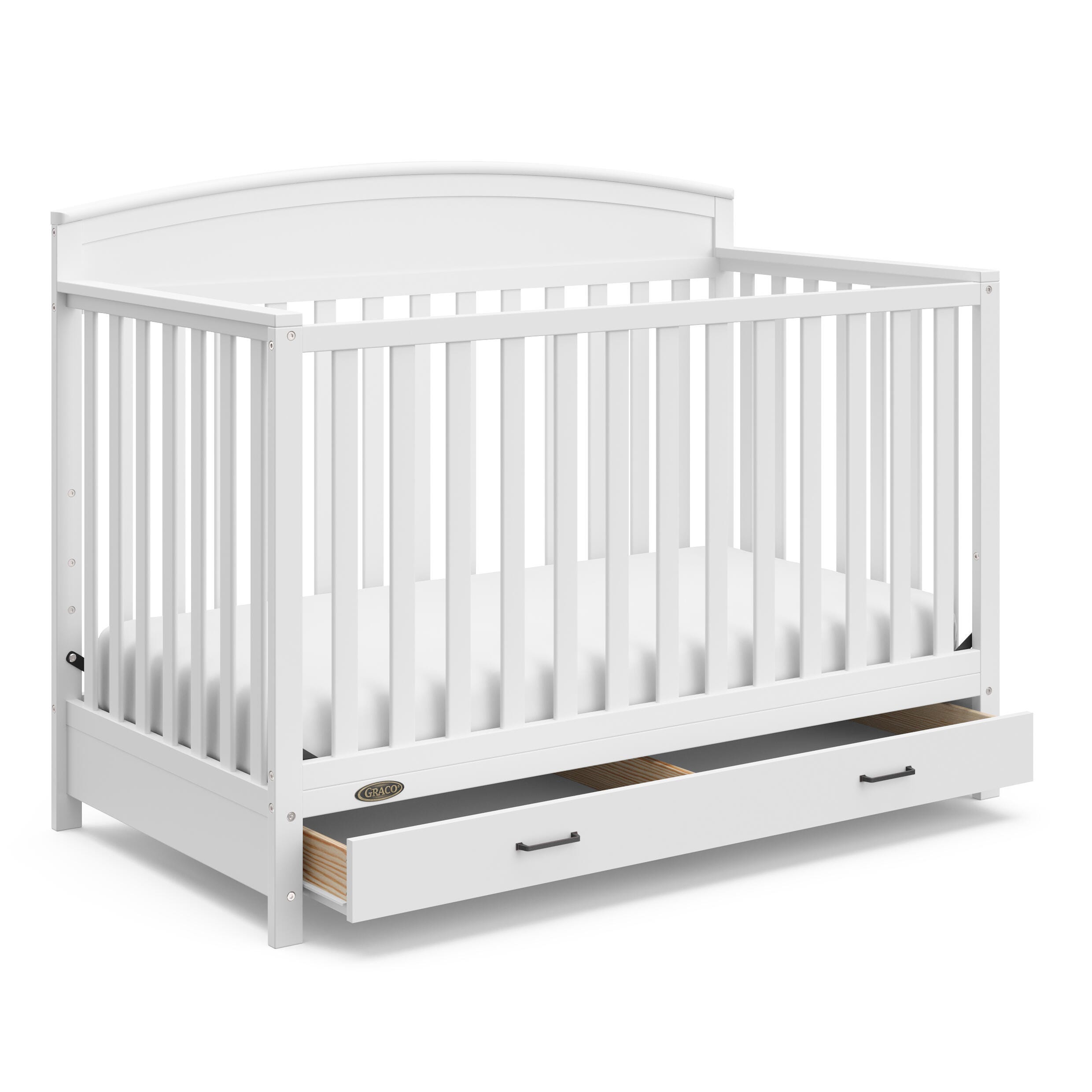 Graco Benton 5-in-1 Convertible Crib with Drawer, White, large