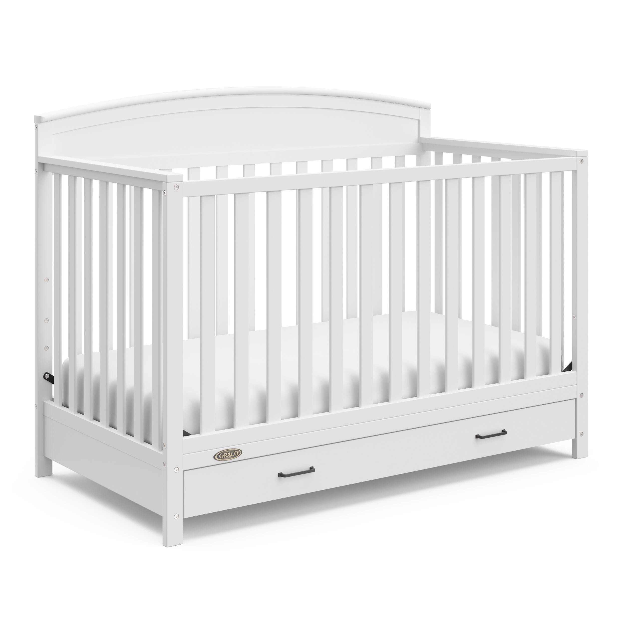 Graco Benton 5-in-1 Convertible Crib with Drawer, White, large
