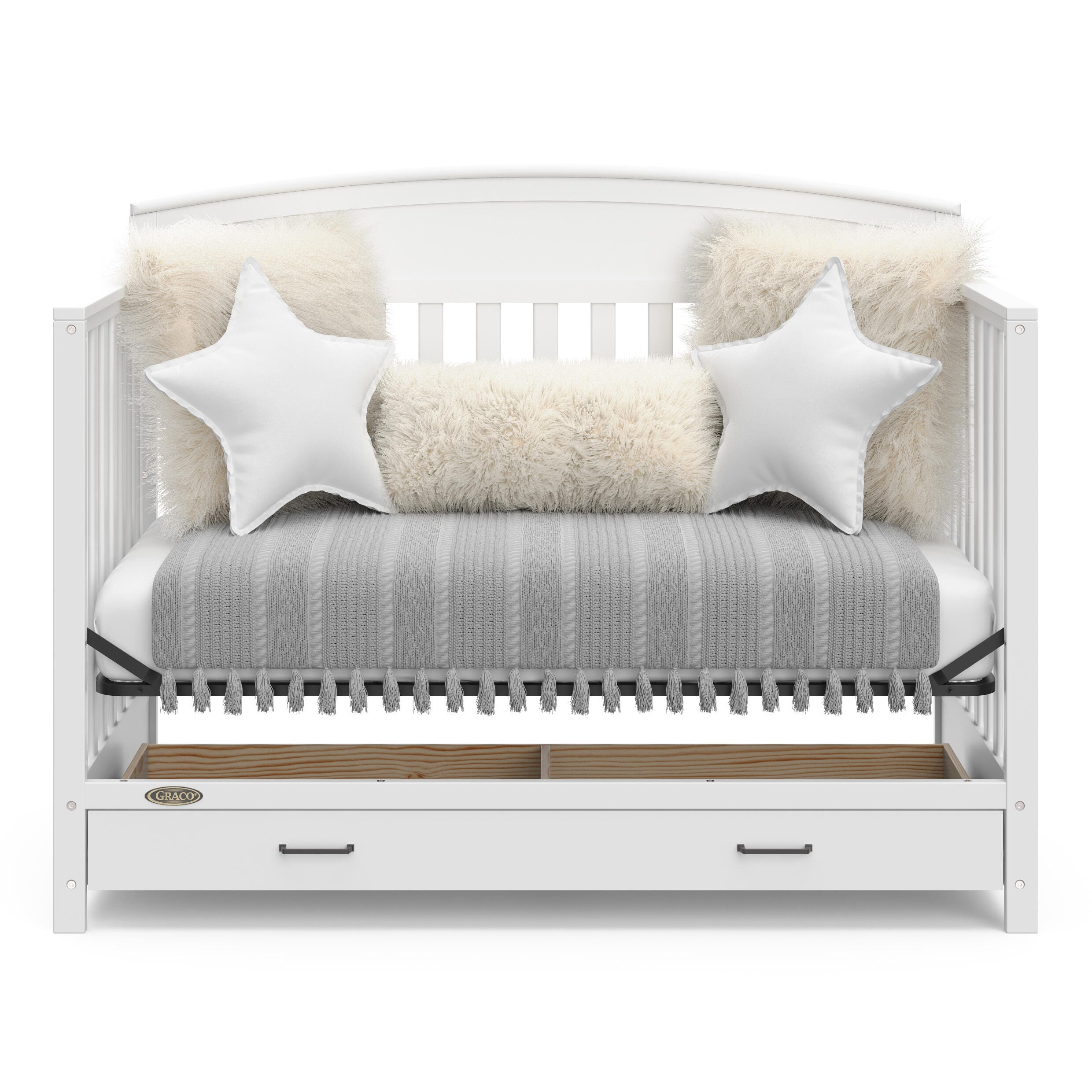 Graco Benton 5-in-1 Convertible Crib with Drawer, White, large