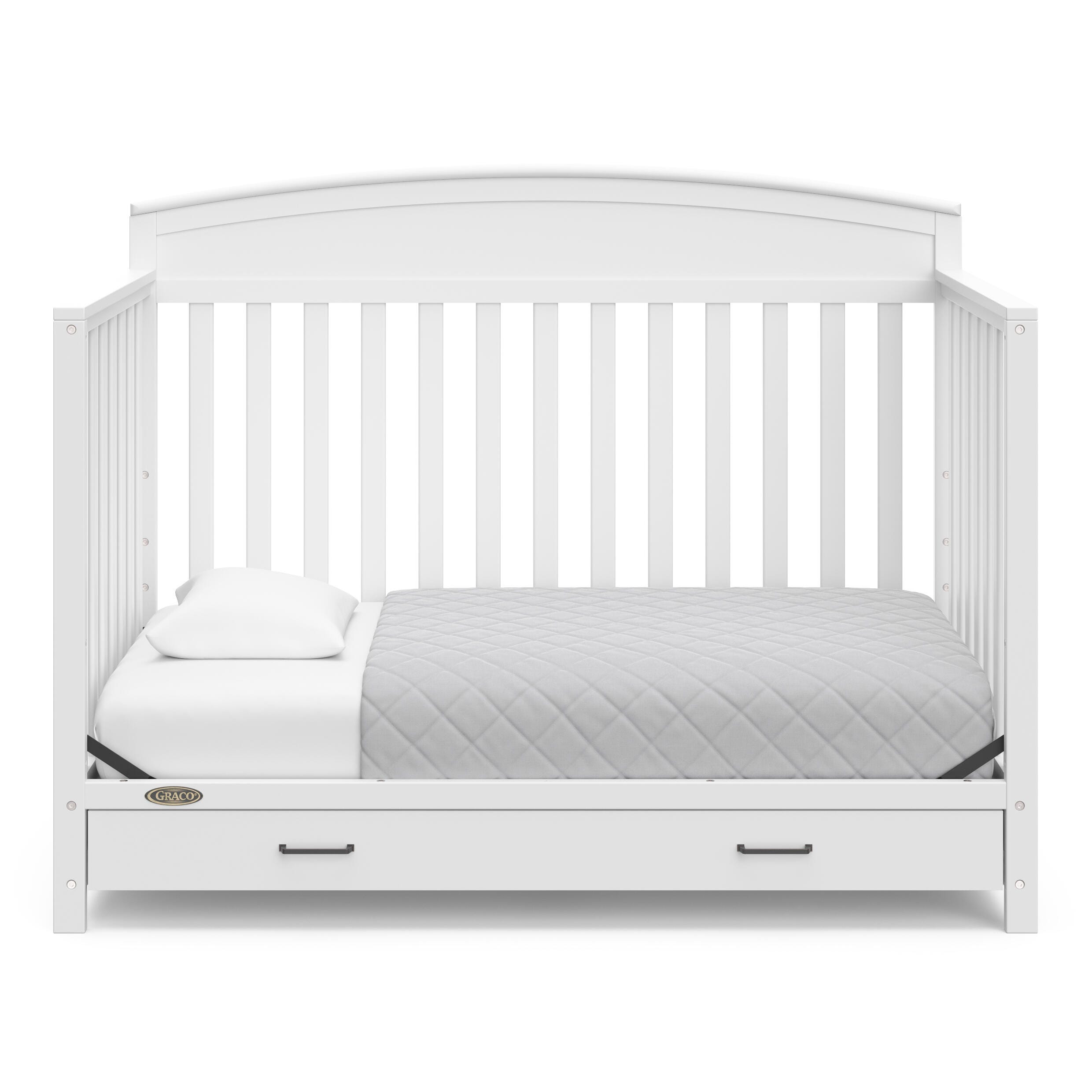 Graco Benton 5-in-1 Convertible Crib with Drawer, White, large
