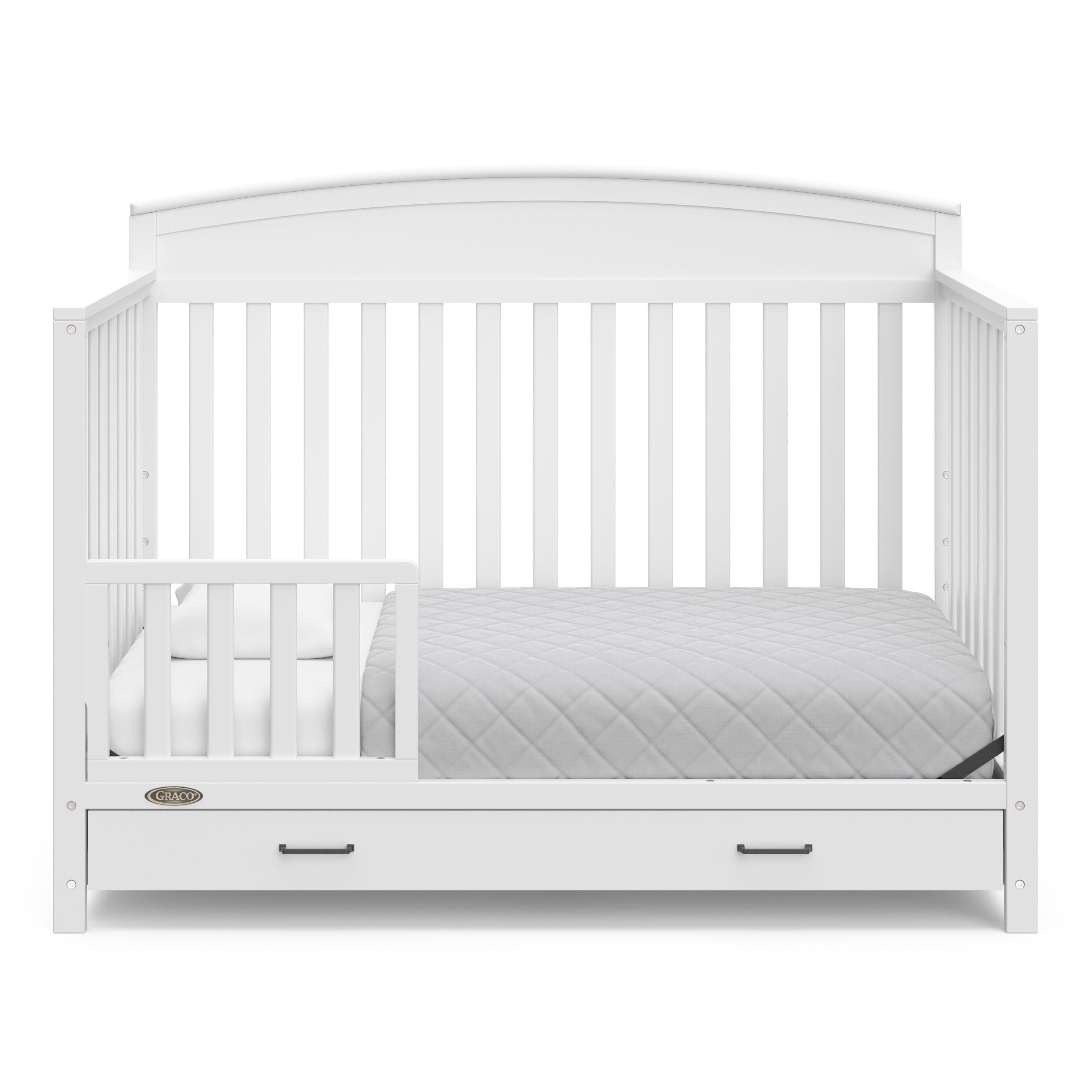 Graco Benton 5-in-1 Convertible Crib with Drawer, White, large