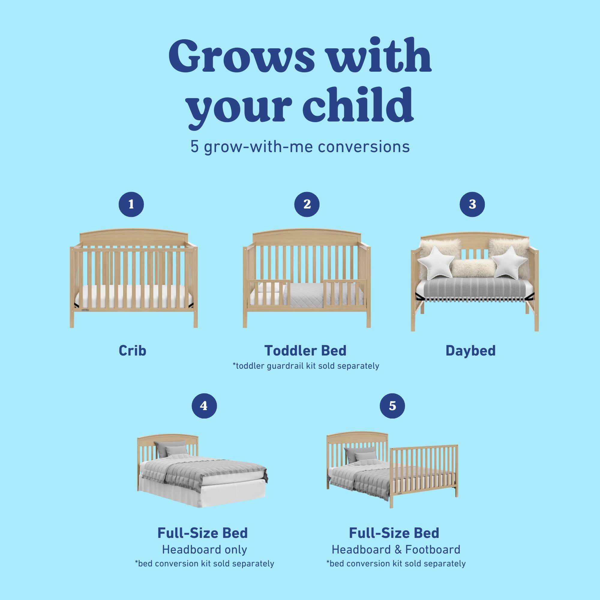 Graco Benton 5-in-1 Convertible Crib, Driftwood, large